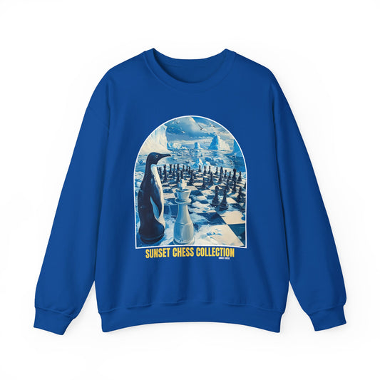 Freezing Penguins - Blue Chess Crewneck Sweater