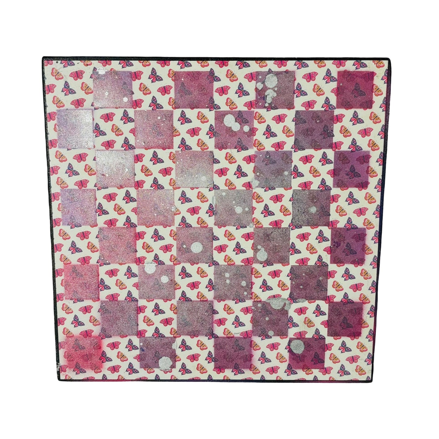 Pink Butterflies - Scrapbook Chess Board