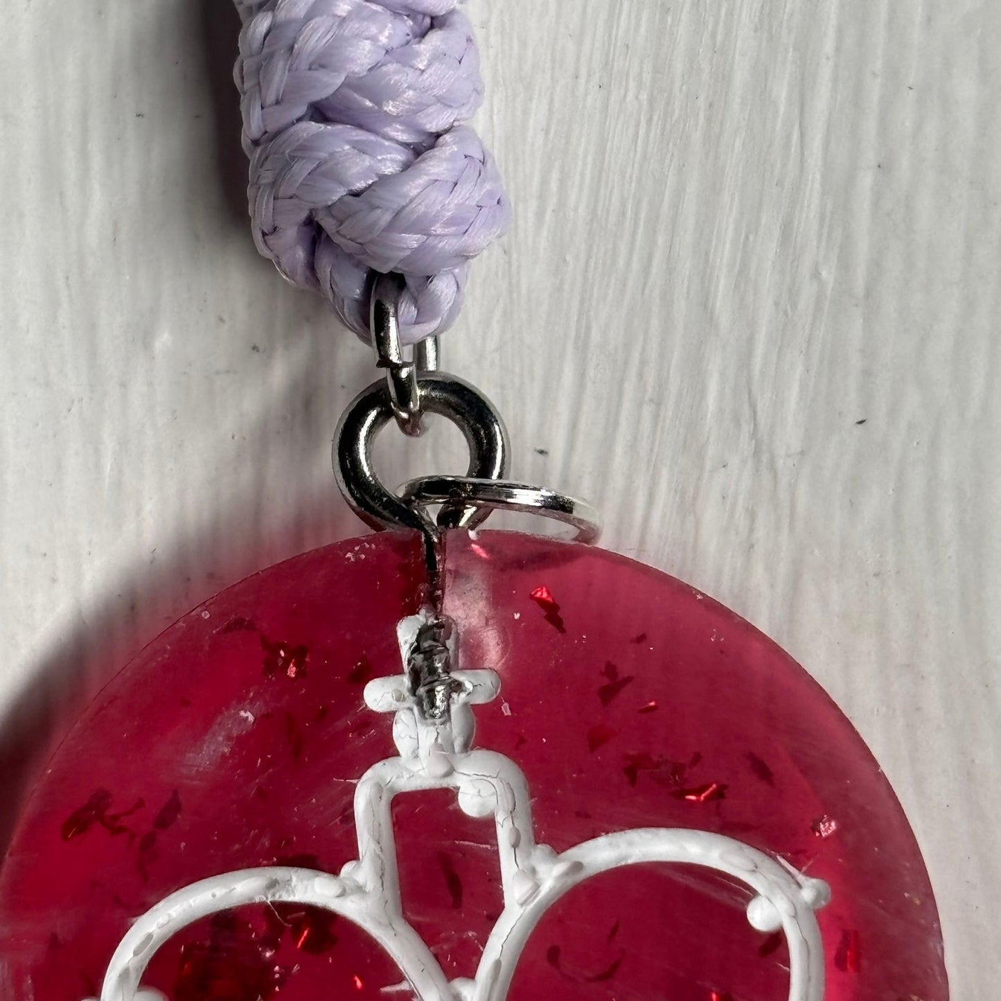 Red Sparkle King - Handmade Resin Chess Necklace