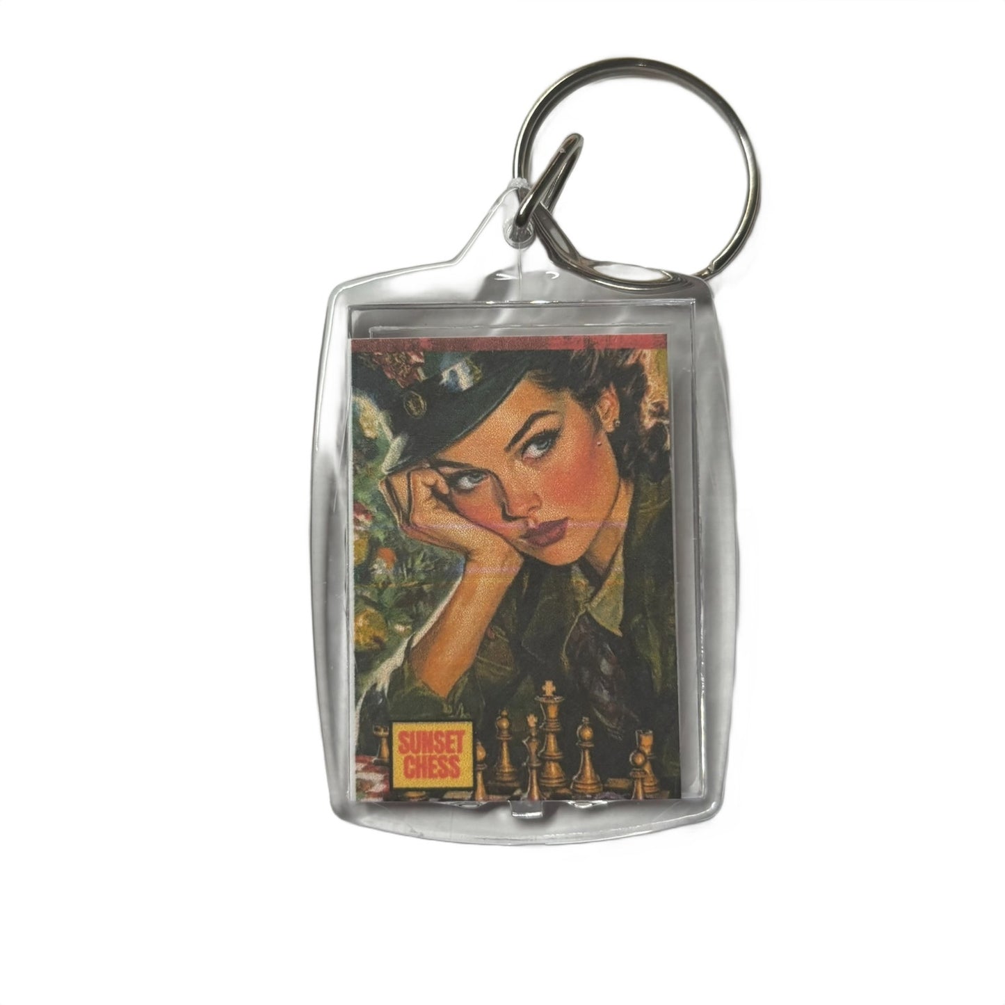 Army Woman - Chess  Photo Keychain