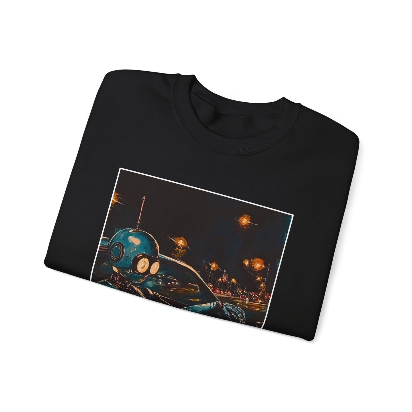 Late Night Ride - Black Chess Crewneck Sweater