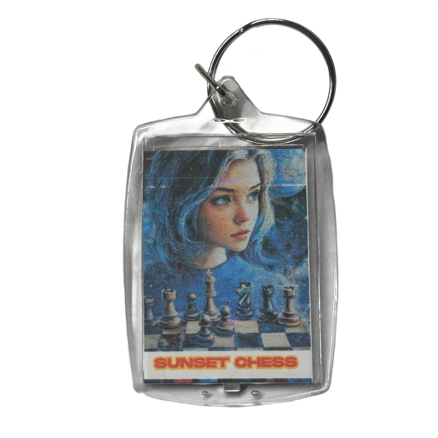 Blue Haired Woman - Chess  Photo Keychain