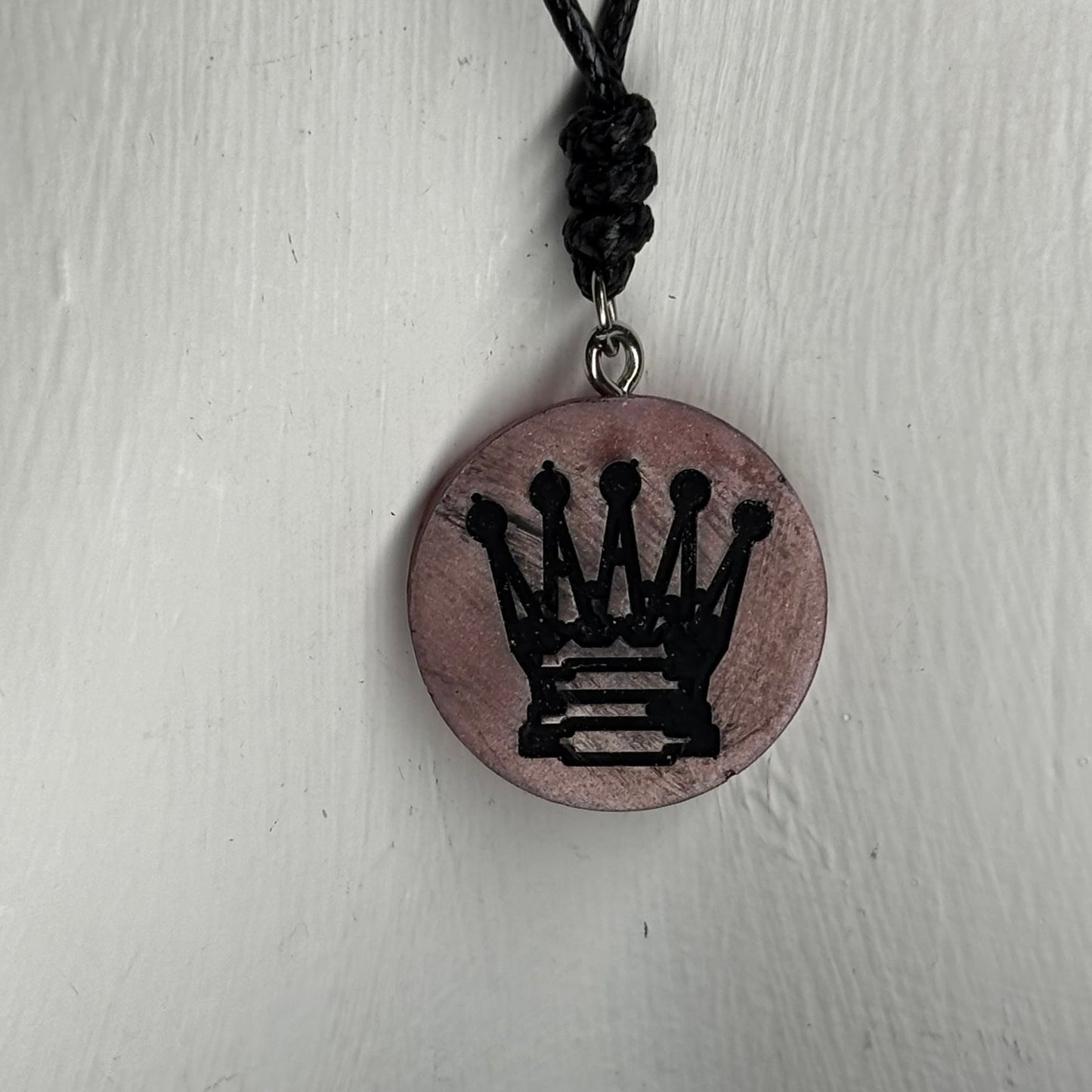 Bronze Queen - Handmade Resin Chess Necklace