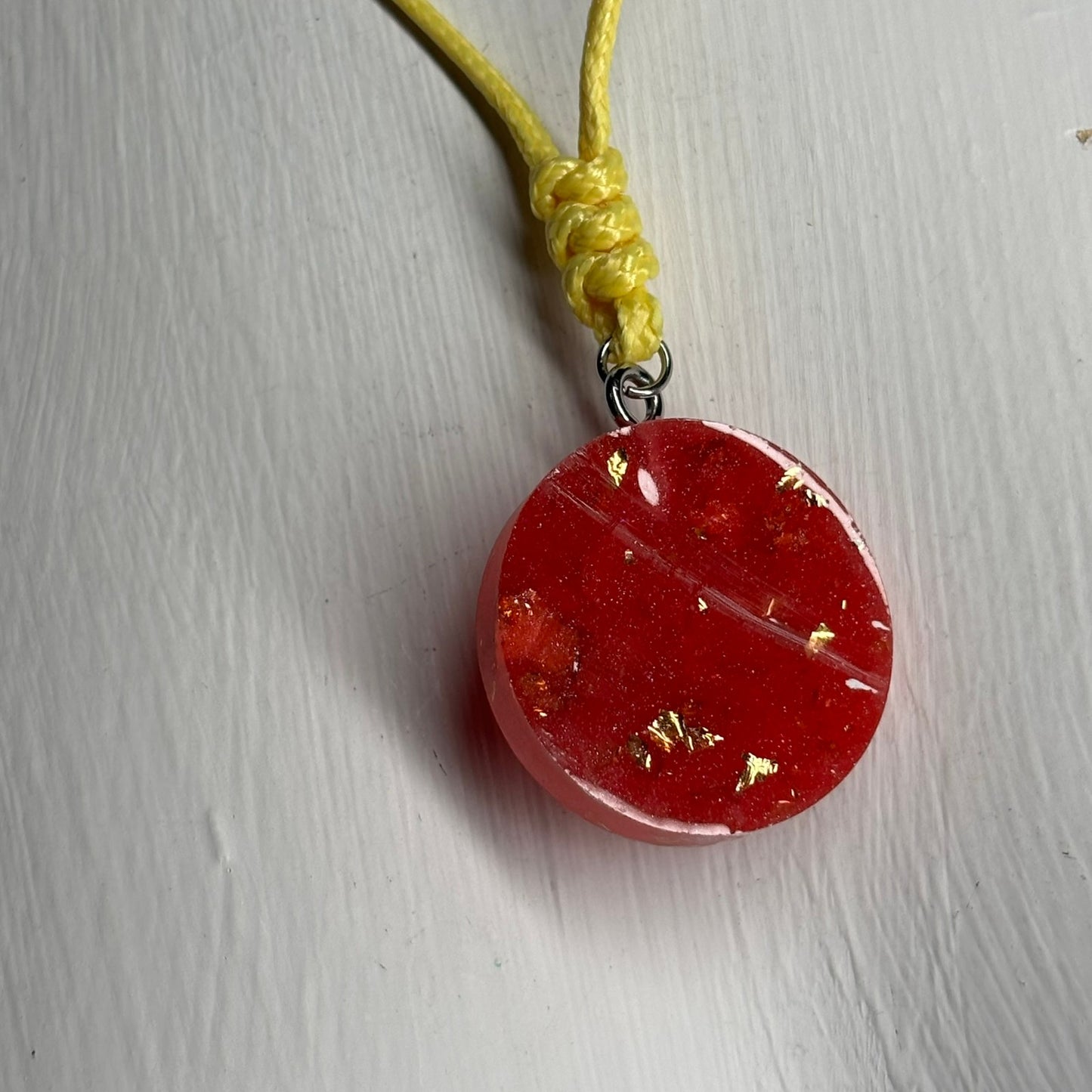 Red Yellow Knight - Handmade Resin Chess Necklace