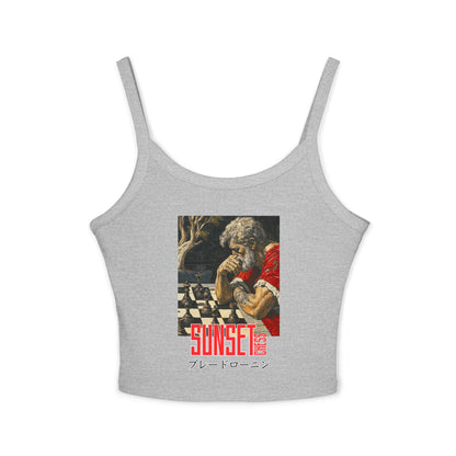 A Wise Man Plays Chess - Women's Gray Tank Top