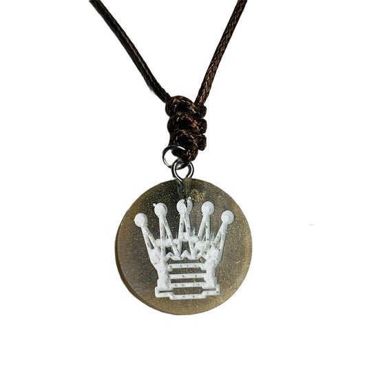 Dirty Green Queen - Handmade Resin Chess Necklace