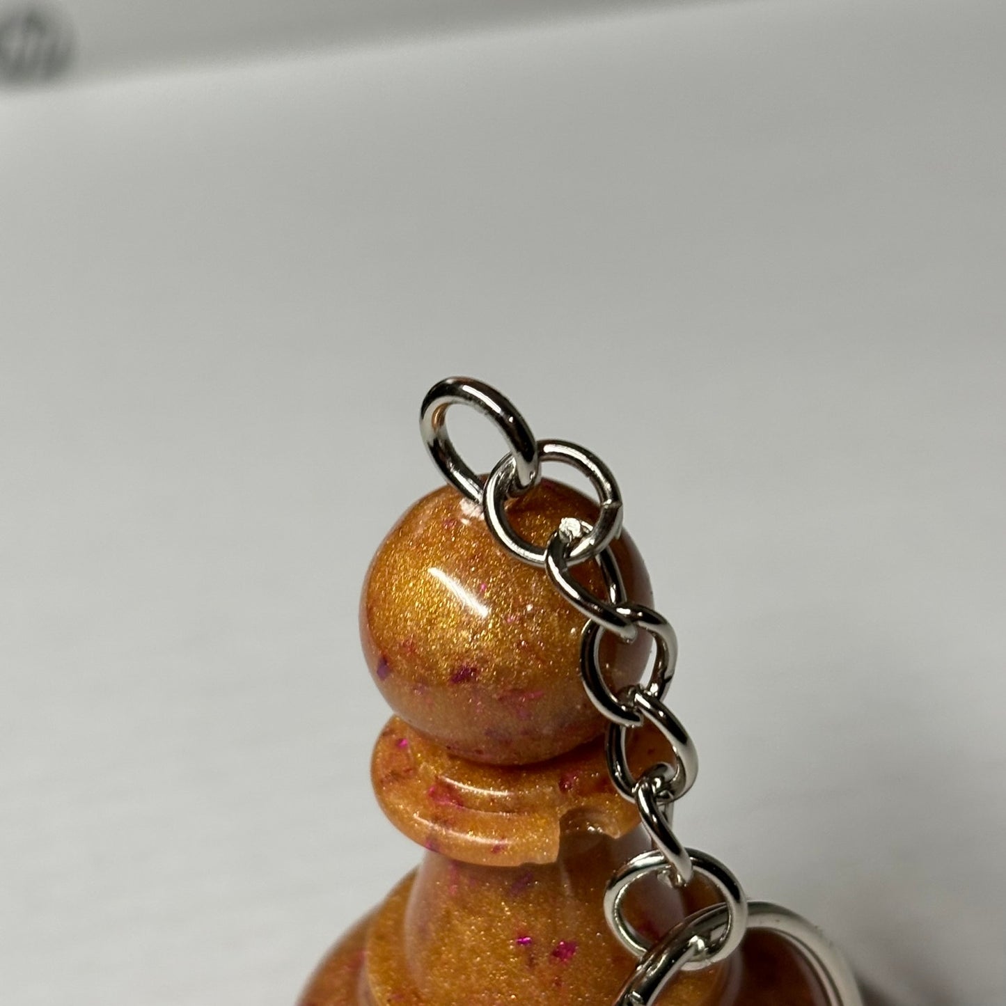 Royal Orange Pawn - Handmade Resin Keychain - Large Edition
