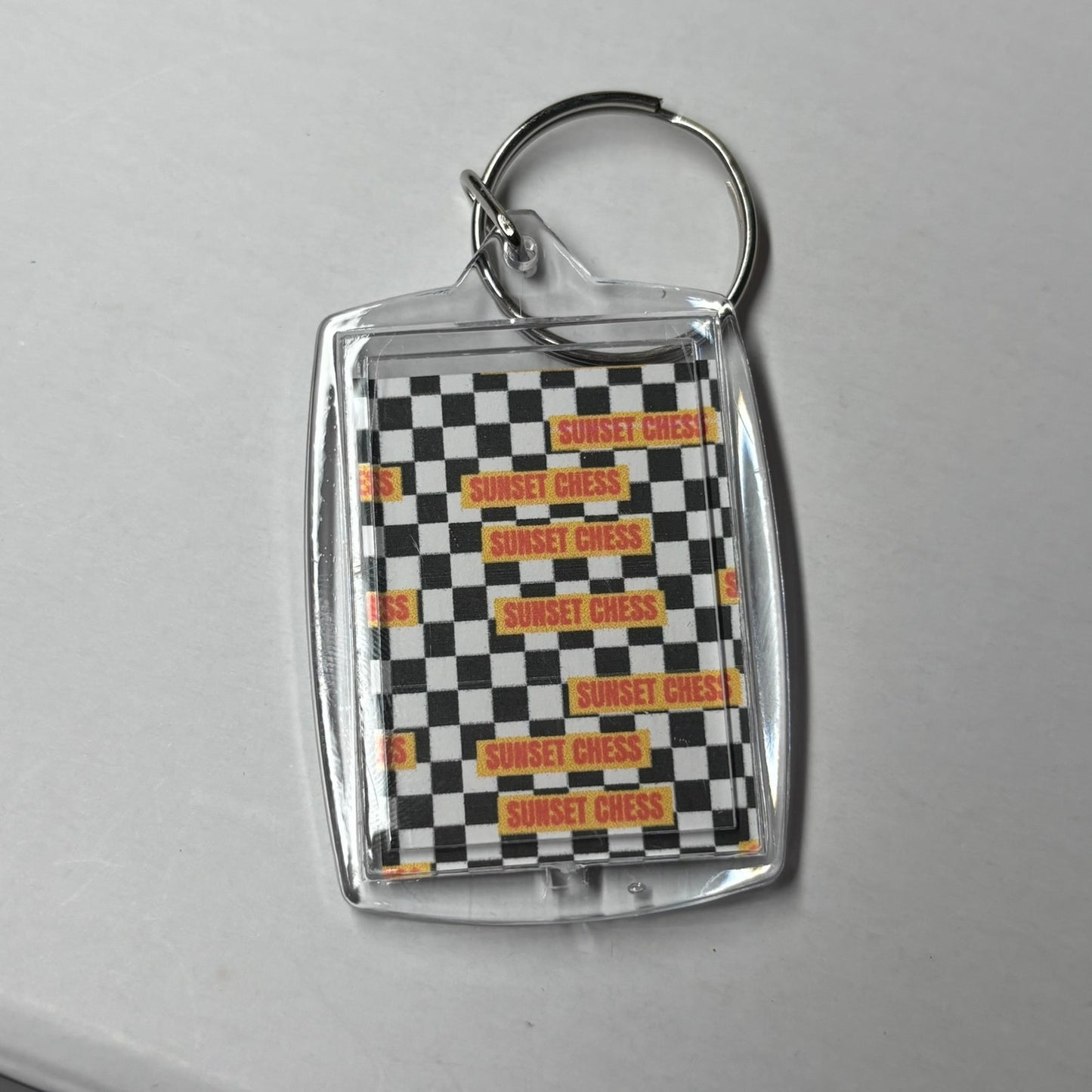 Simplistic Man - Sunset Chess Photo Keychain