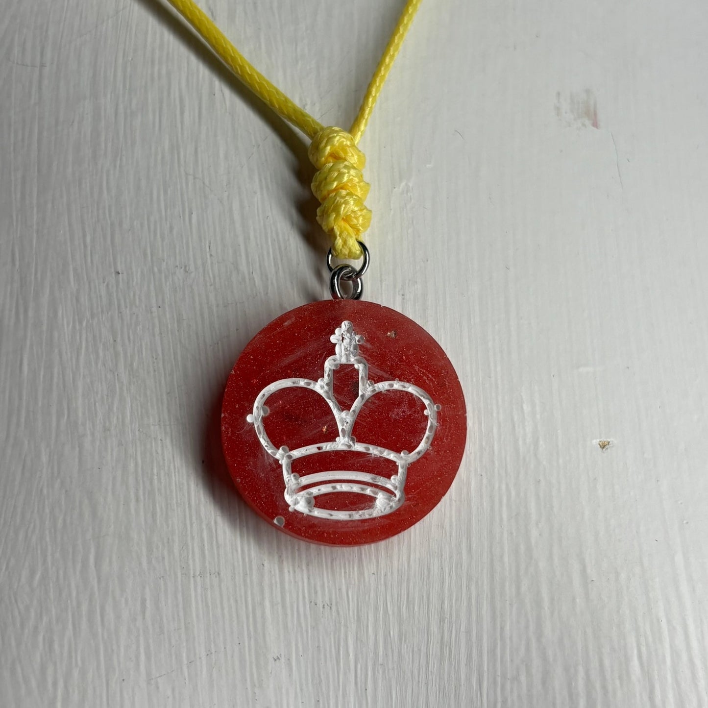 Red King - Handmade Resin Chess Necklace