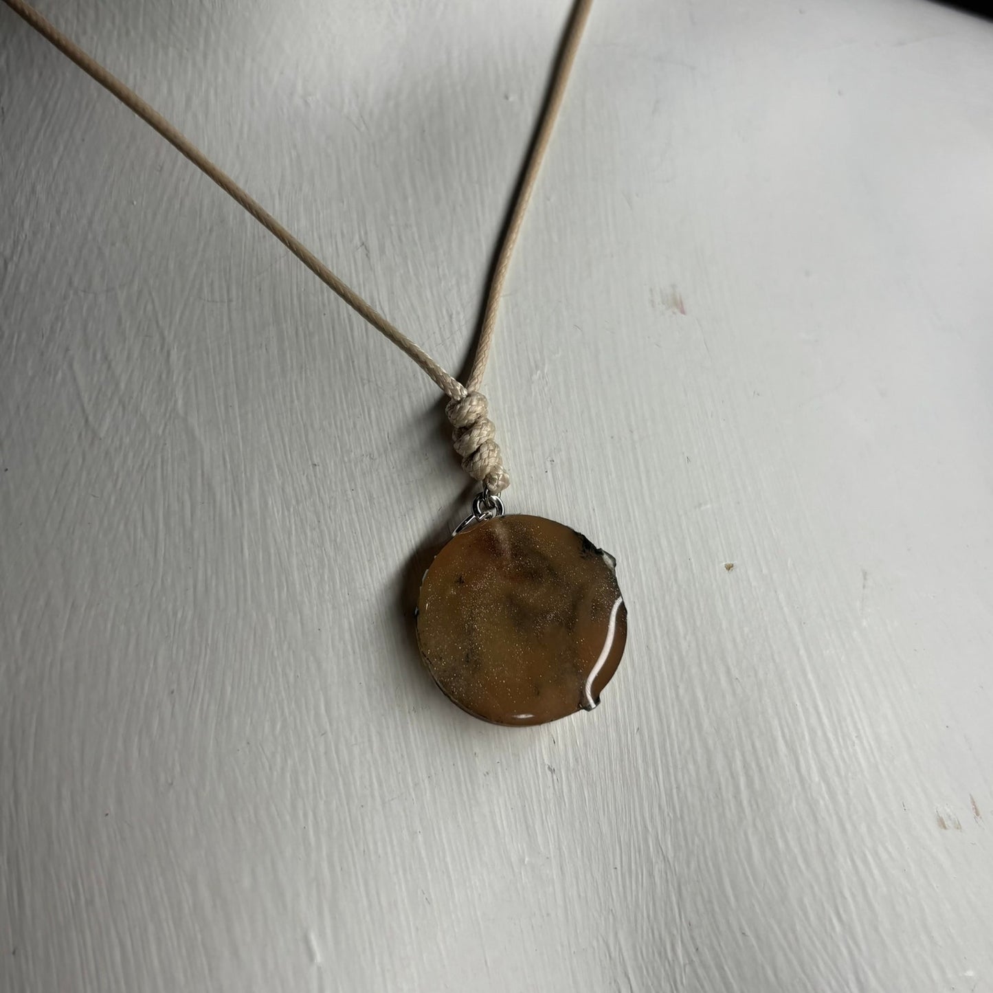 Cream Knight - Handmade Resin Chess Necklace