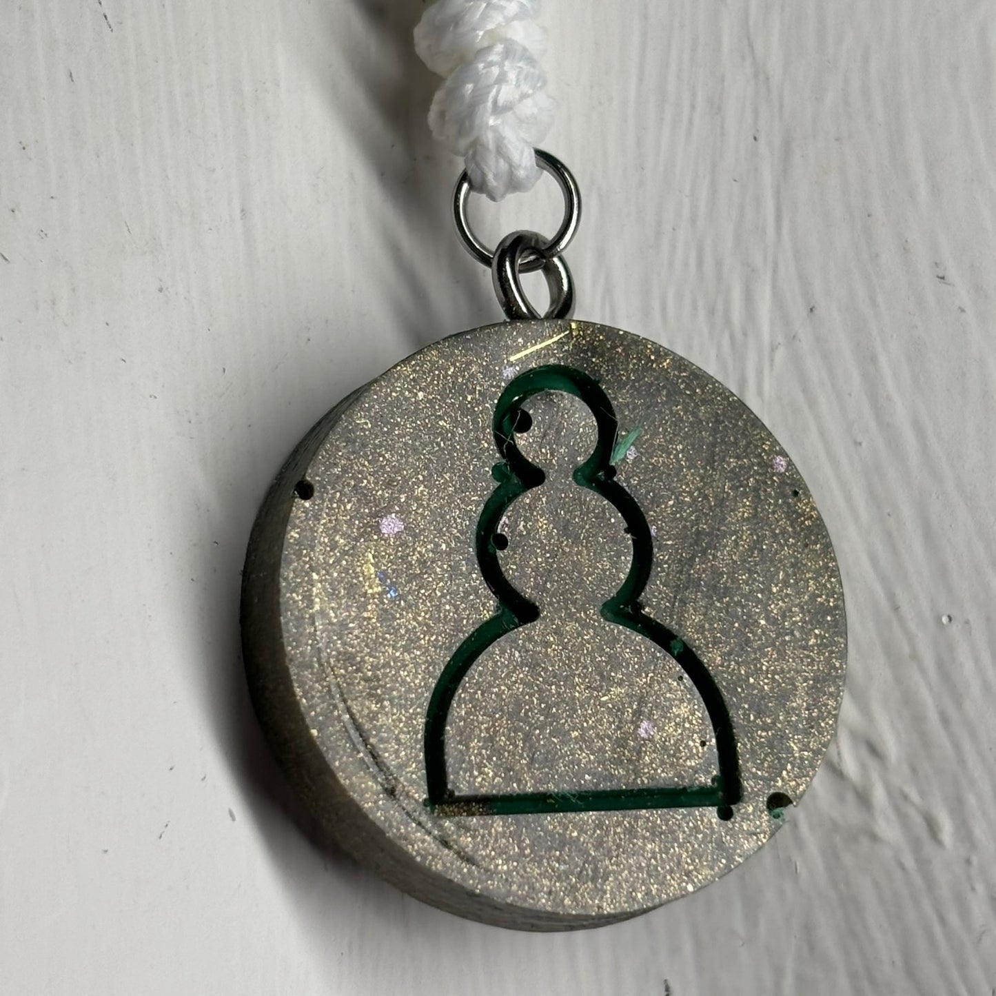 Luxury Green Pawn - Handmade Resin Chess Necklace