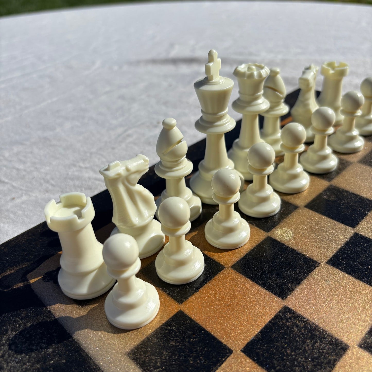 Metallic Orange - Painted Chess Set