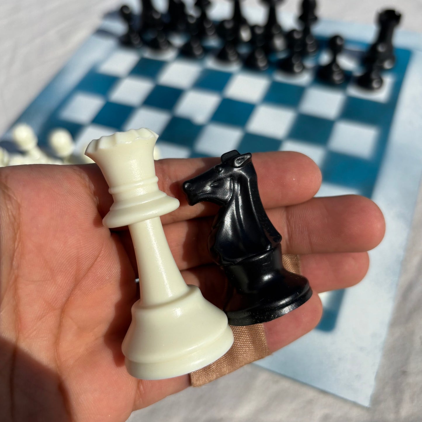 Ice Blue - Painted Chess Set