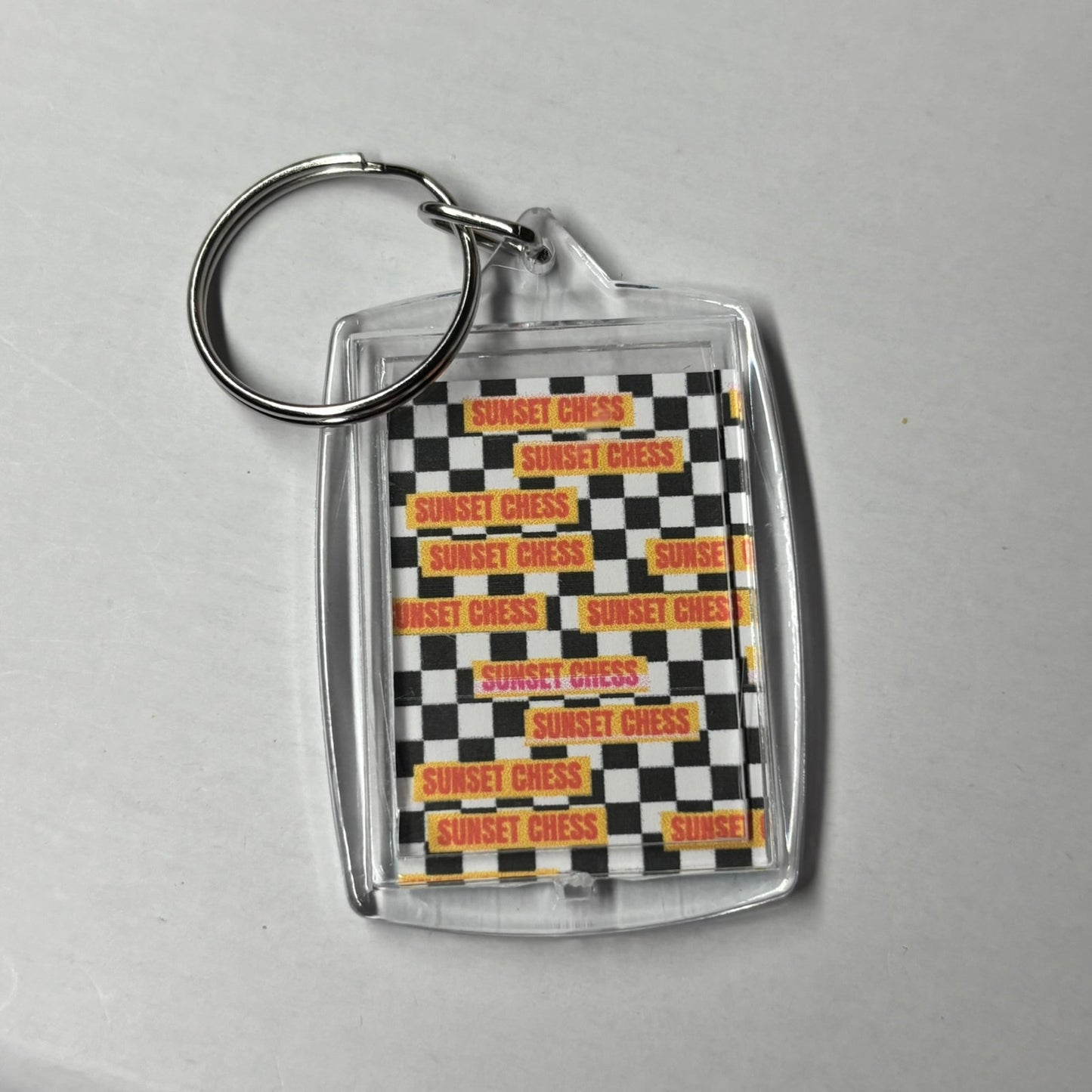 Strong Horses - Sunset Chess Photo Keychain