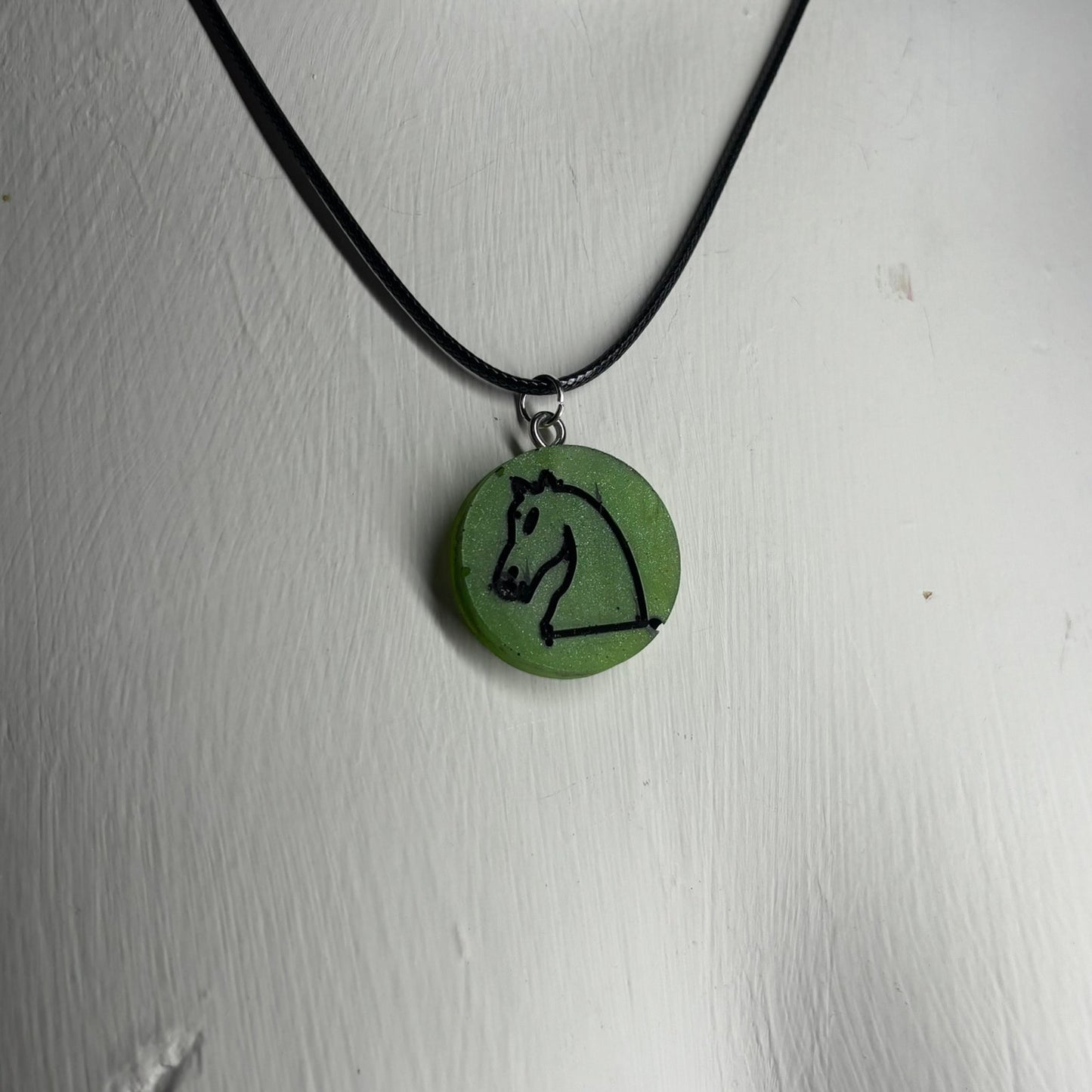 Green Knight - Handmade Resin Chess Necklace