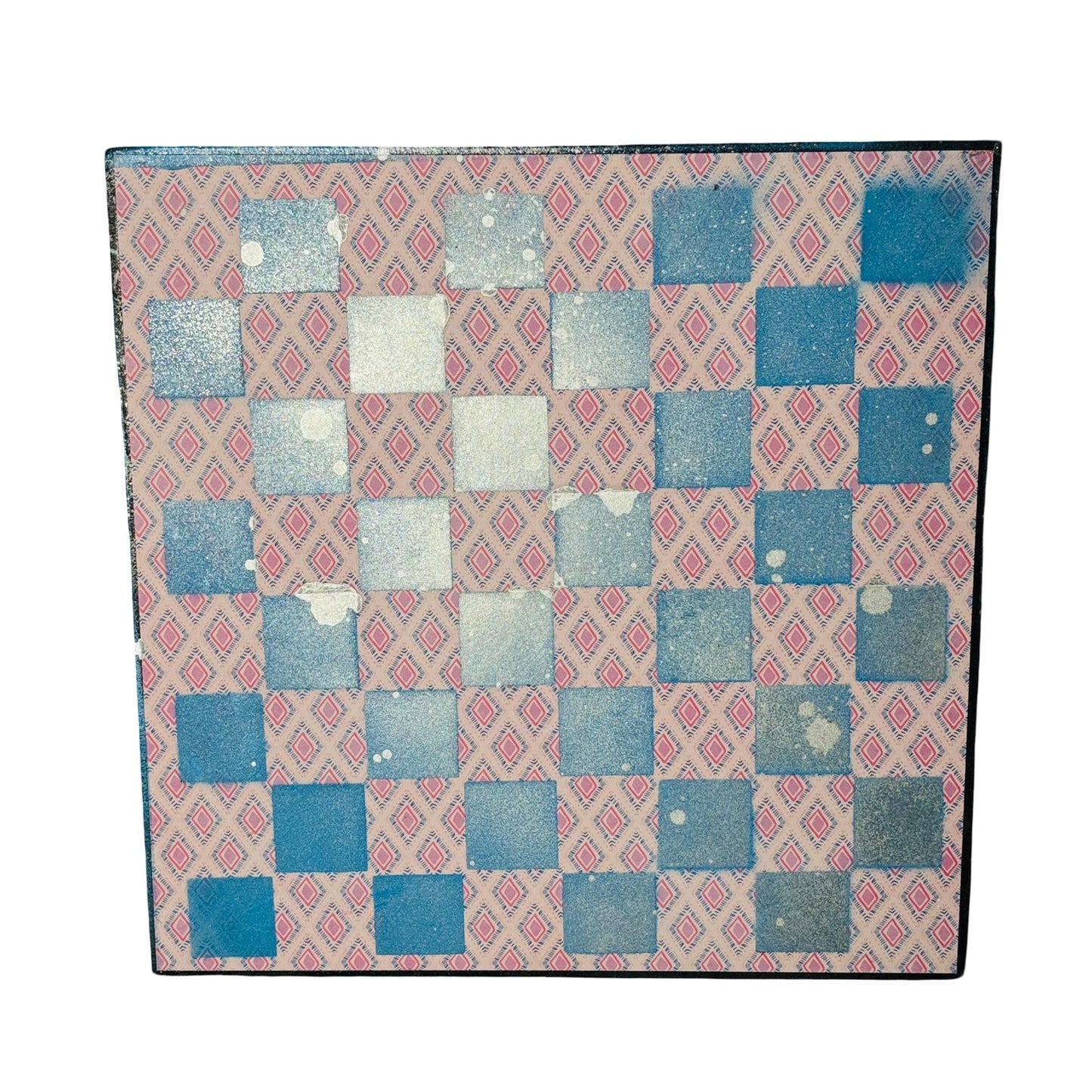 Pink & Blue - Scrapbook Chess Board