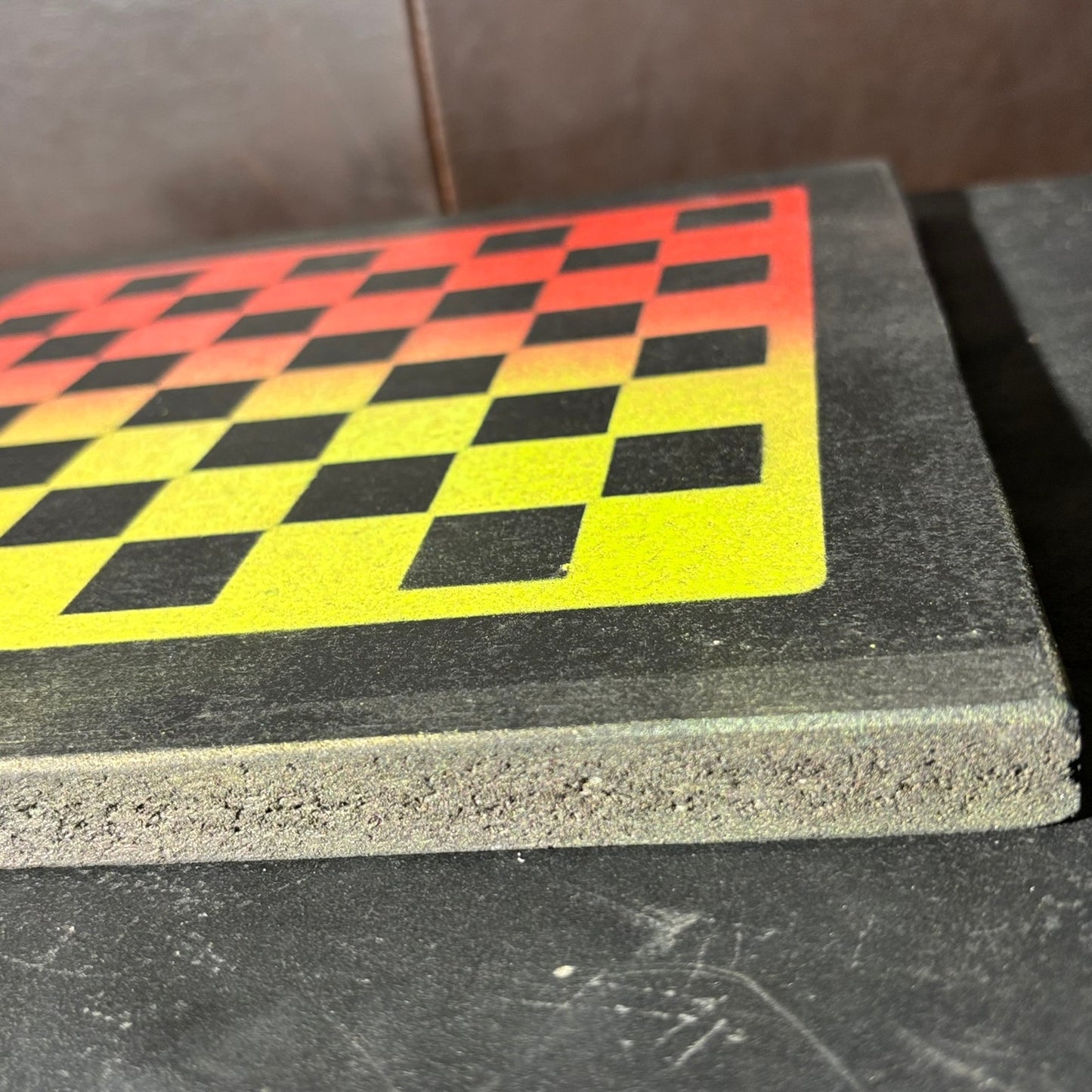 Red/Green & Black - Painted Chess Board