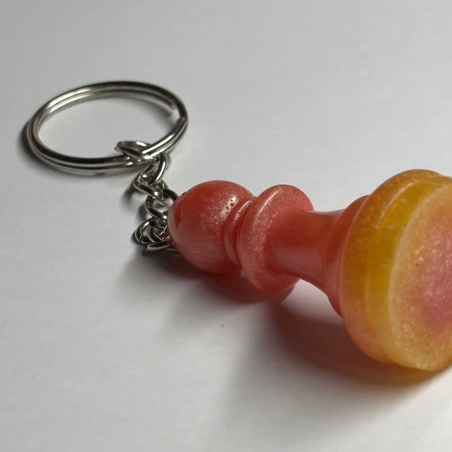 Sunset Peach Bishop - Handmade Resin Keychain