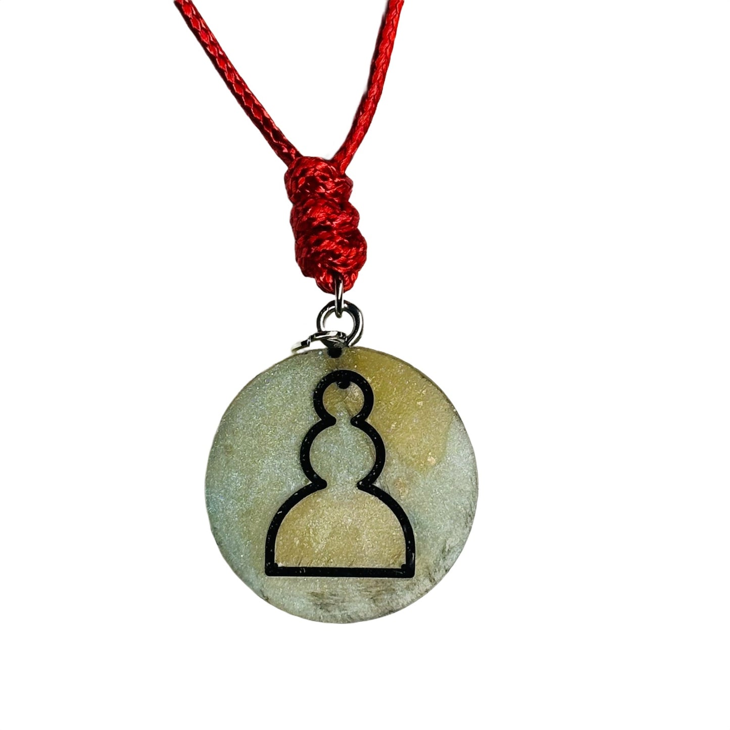 Light Green Pawn - Handmade Resin Chess Necklace