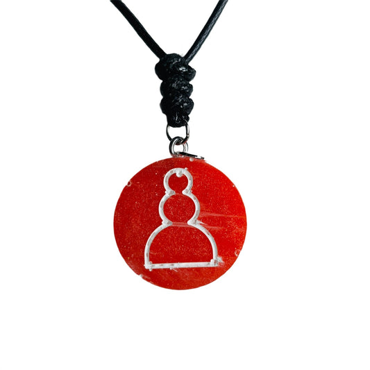Simple Red - Handmade Resin Chess Necklace