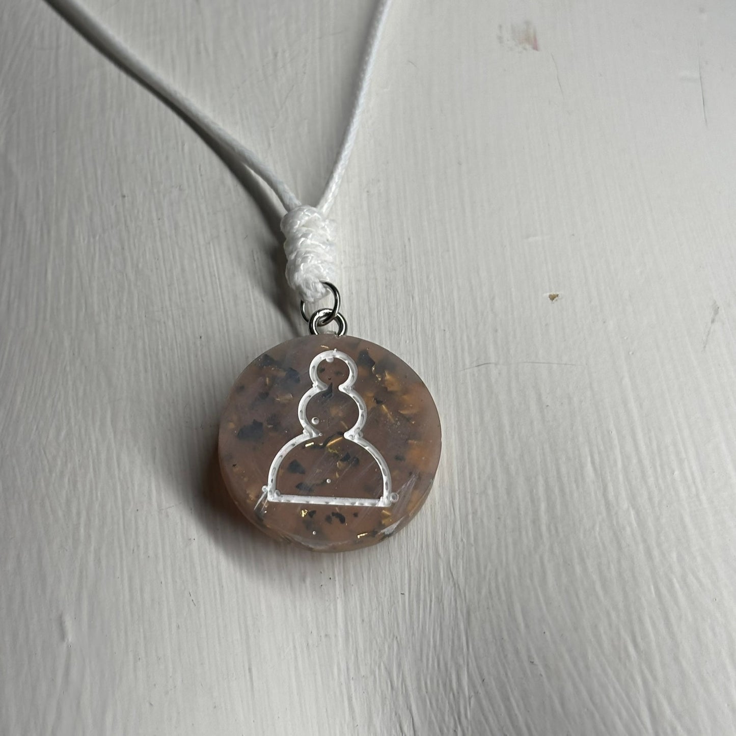 Luxury Brown Pawn - Handmade Resin Chess Necklace