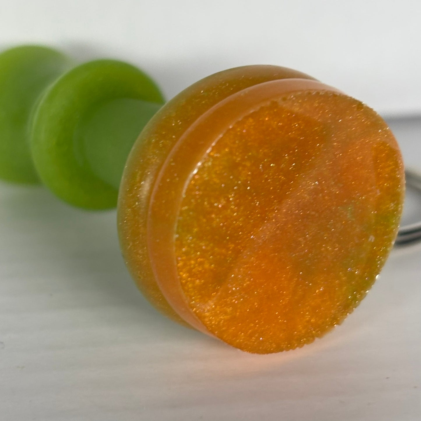 Orange Bottom Handmade Resin Keychain - One of a Kind Design