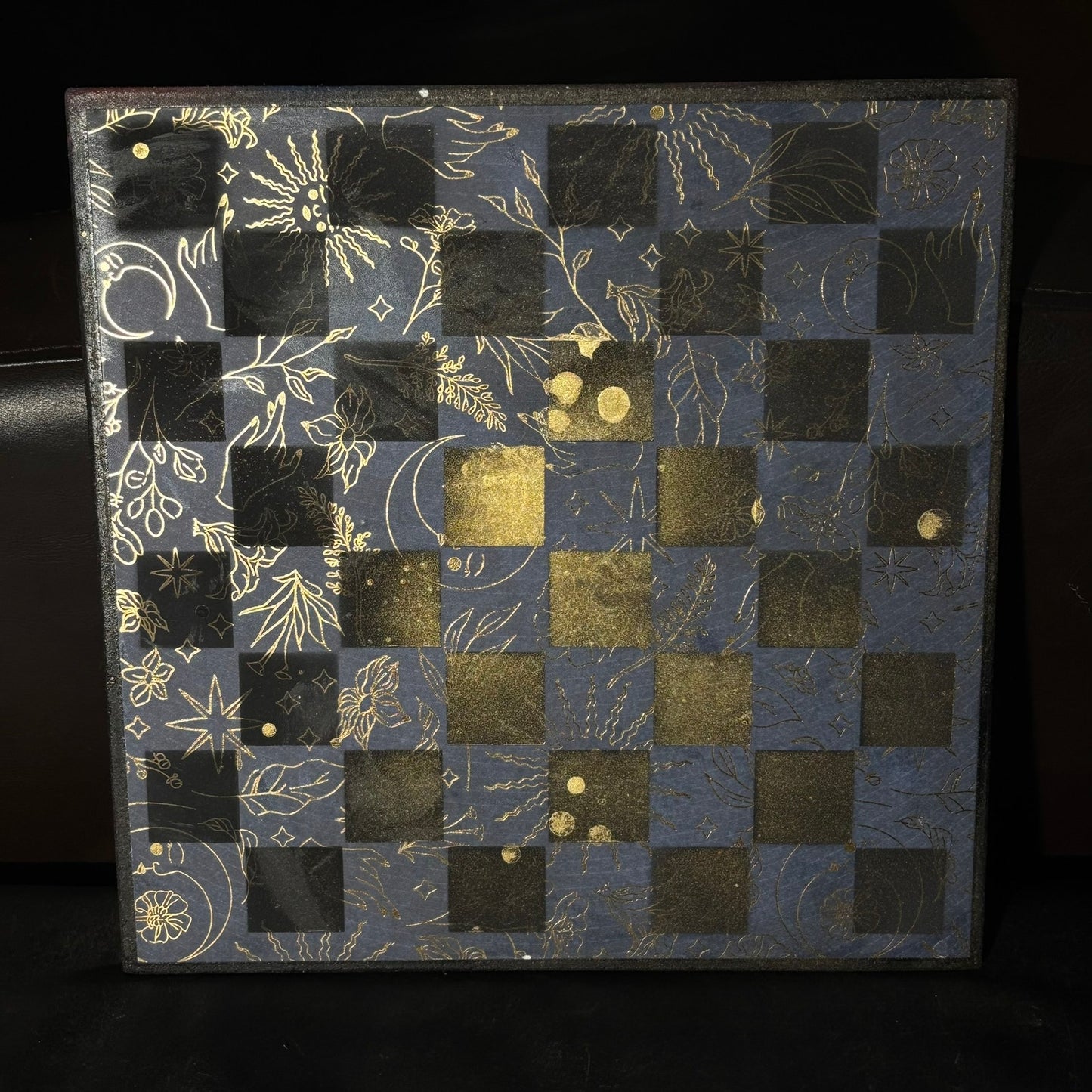 Navy Blue Gold - Scrapbook Chess Board