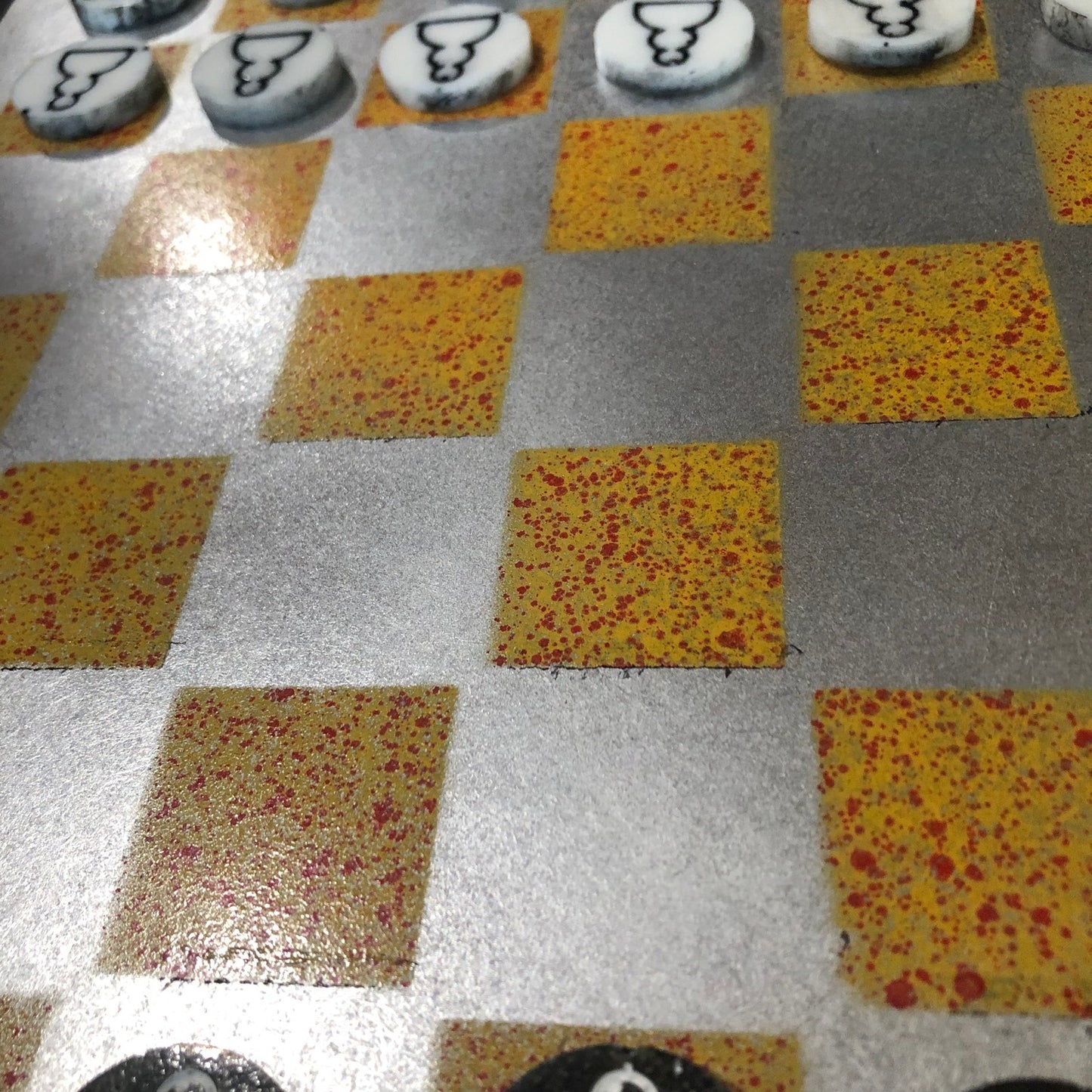 Silver Explosive Yellow - Painted Chess Set