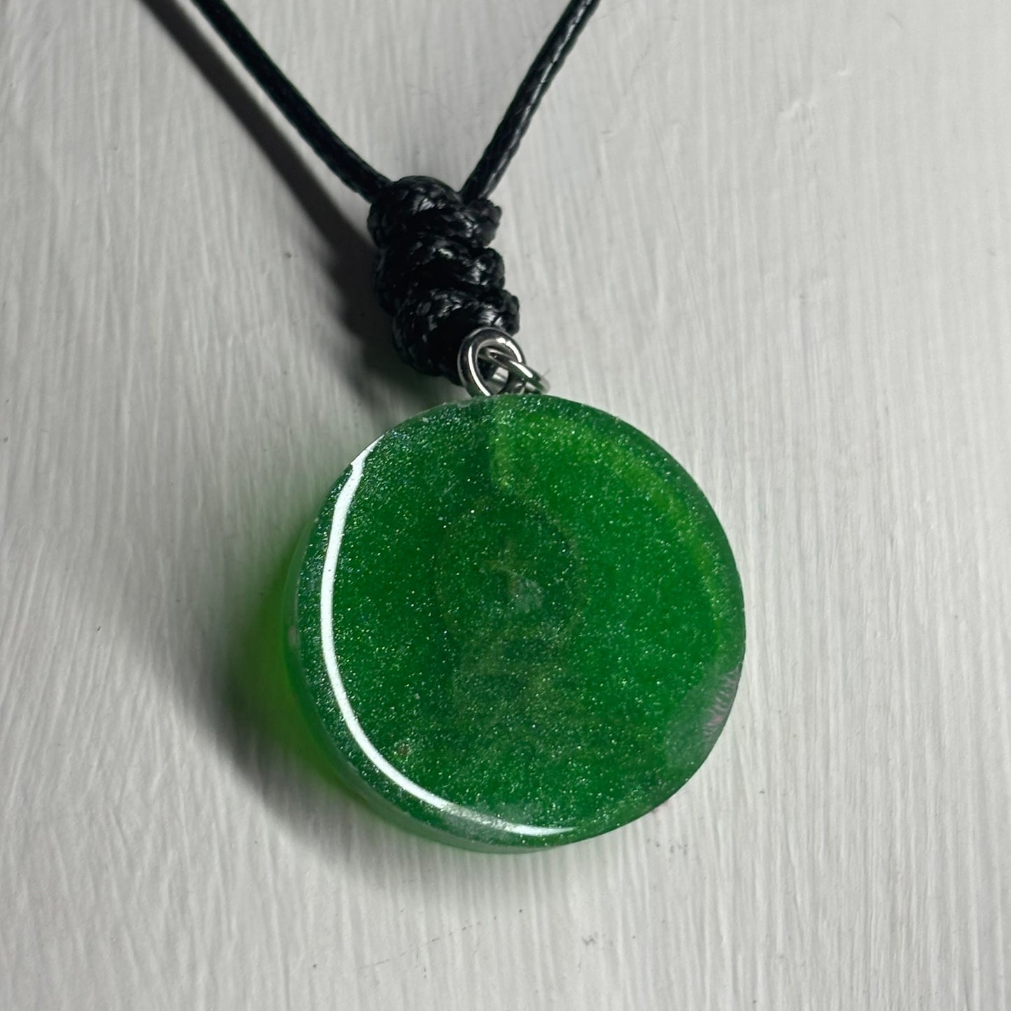 Green Pink Bishop - Handmade Resin Chess Necklace