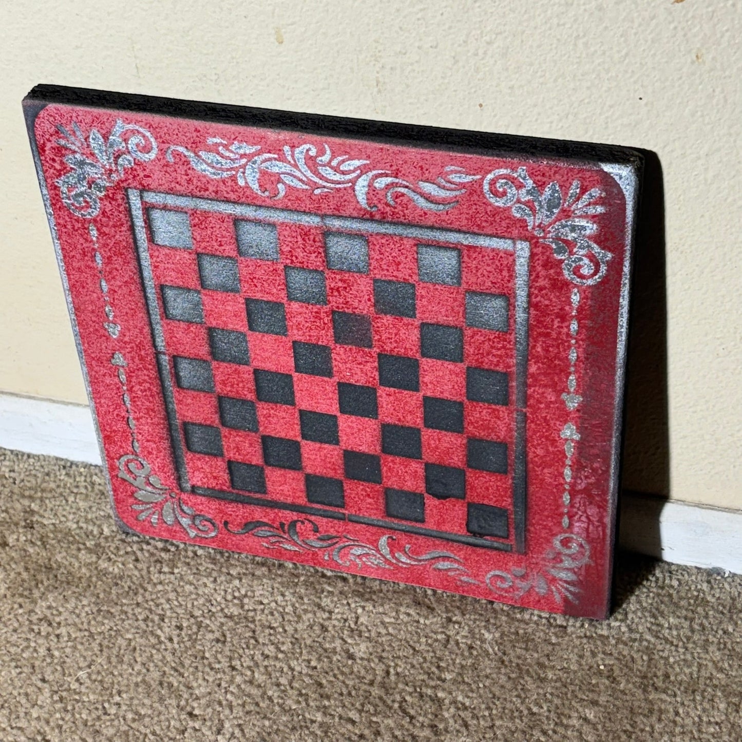 Red Stealth - Painted Chess Board