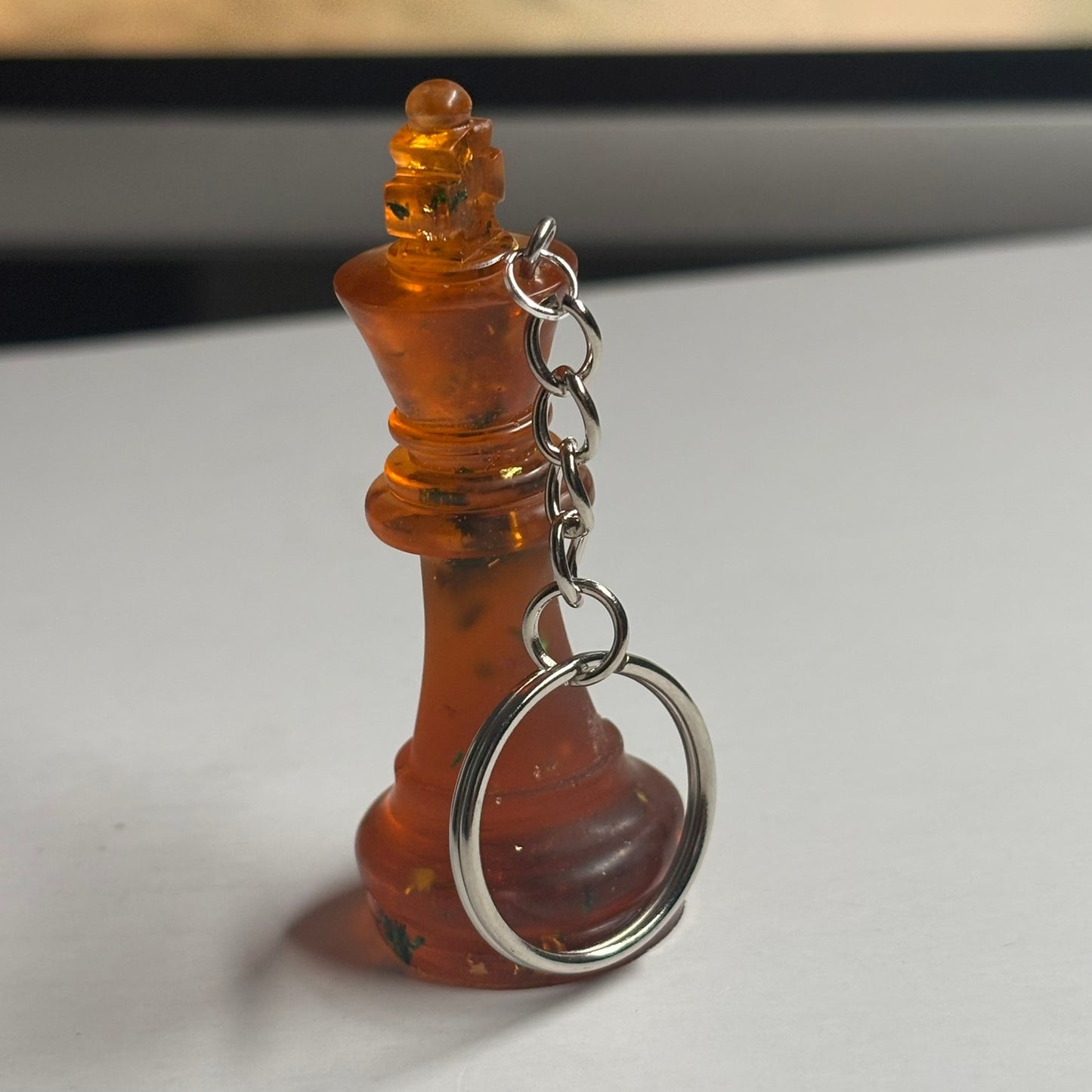 Dark Amber King - Handmade Resin Keychain