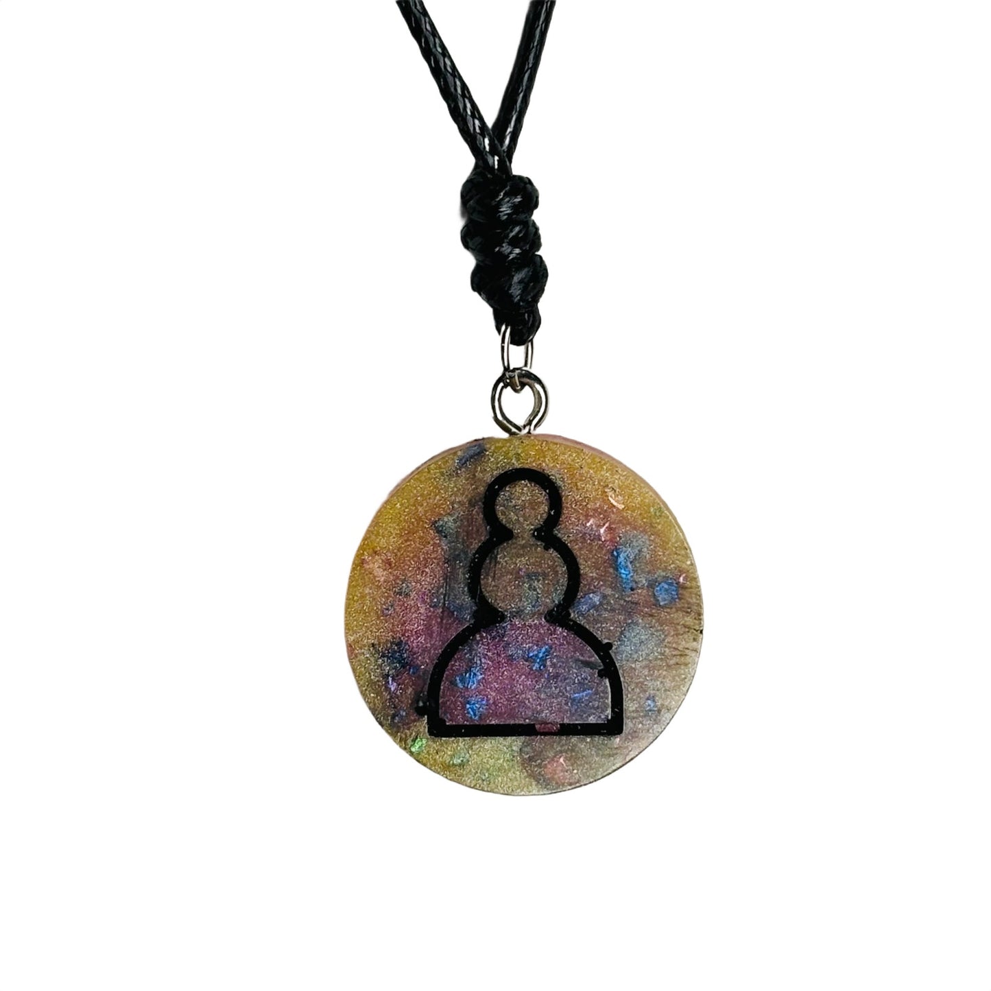Crystal Pink Pawn - Handmade Resin Chess Necklace