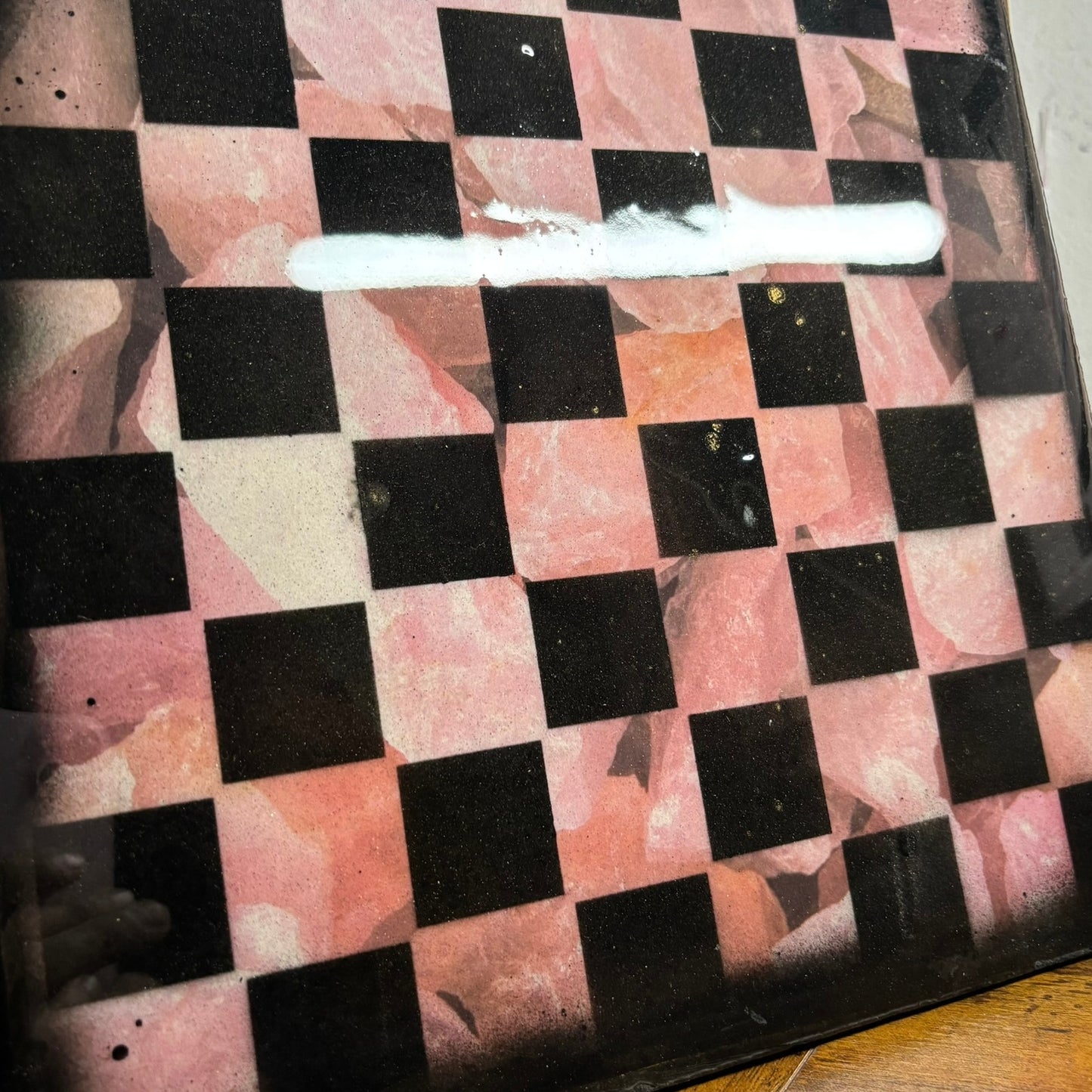 Soft Pink Rock - Resin Coated Chess Board