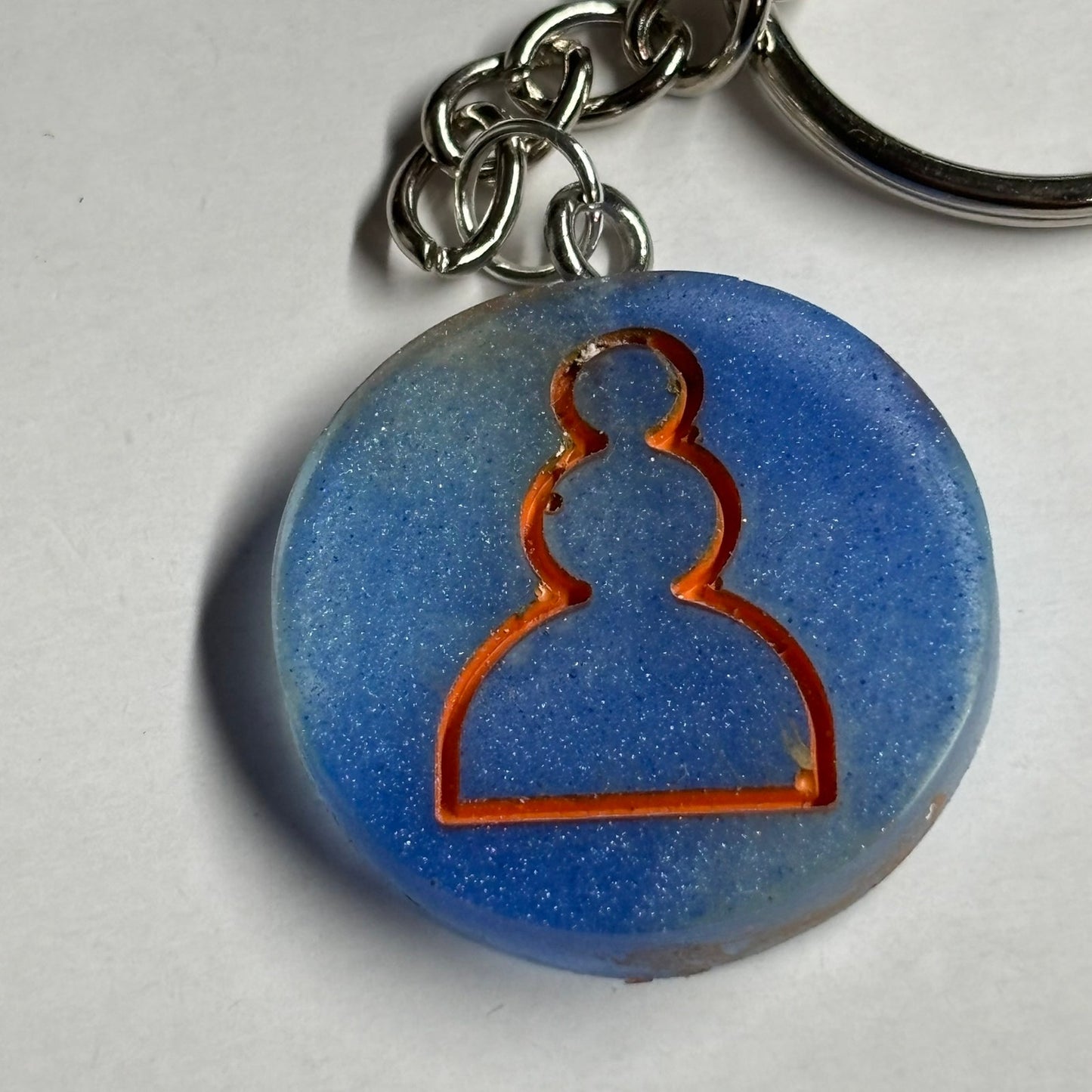 Blue Orange Pawn - Handmade Resin Keychain