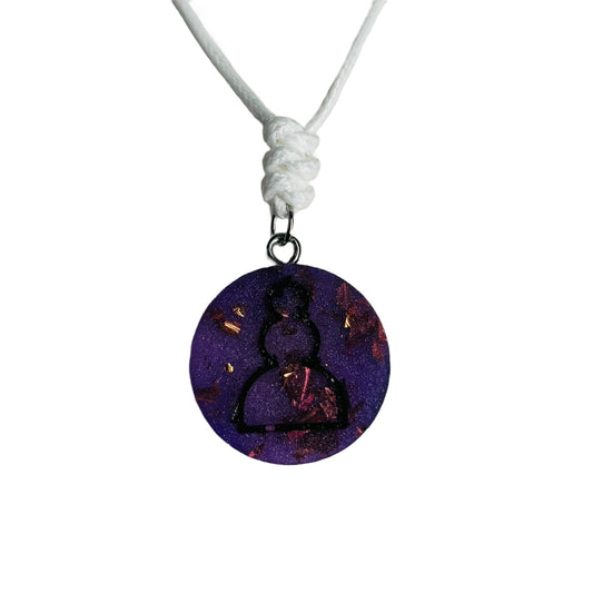 Purple Pawn - Handmade Resin Chess Necklace - Flat Edition