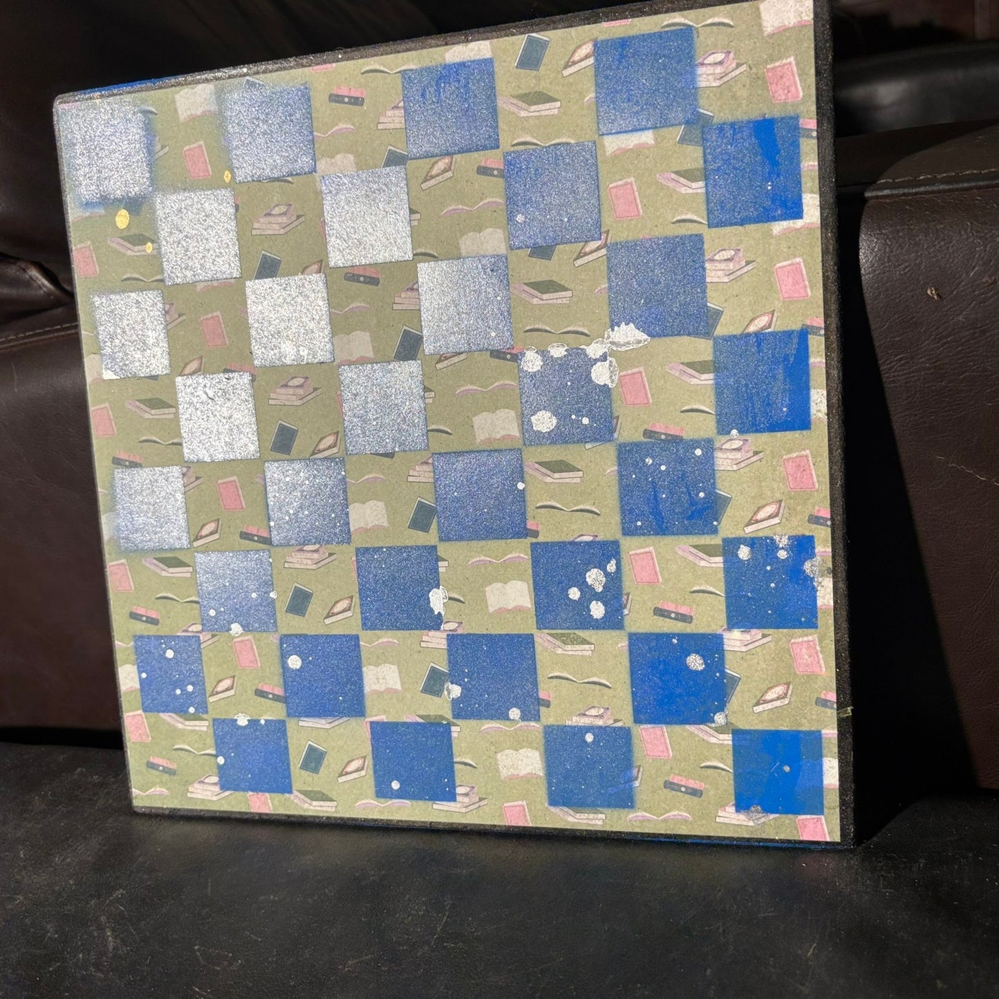 Green/Blue Book Blub - Scrapbook Chess Board