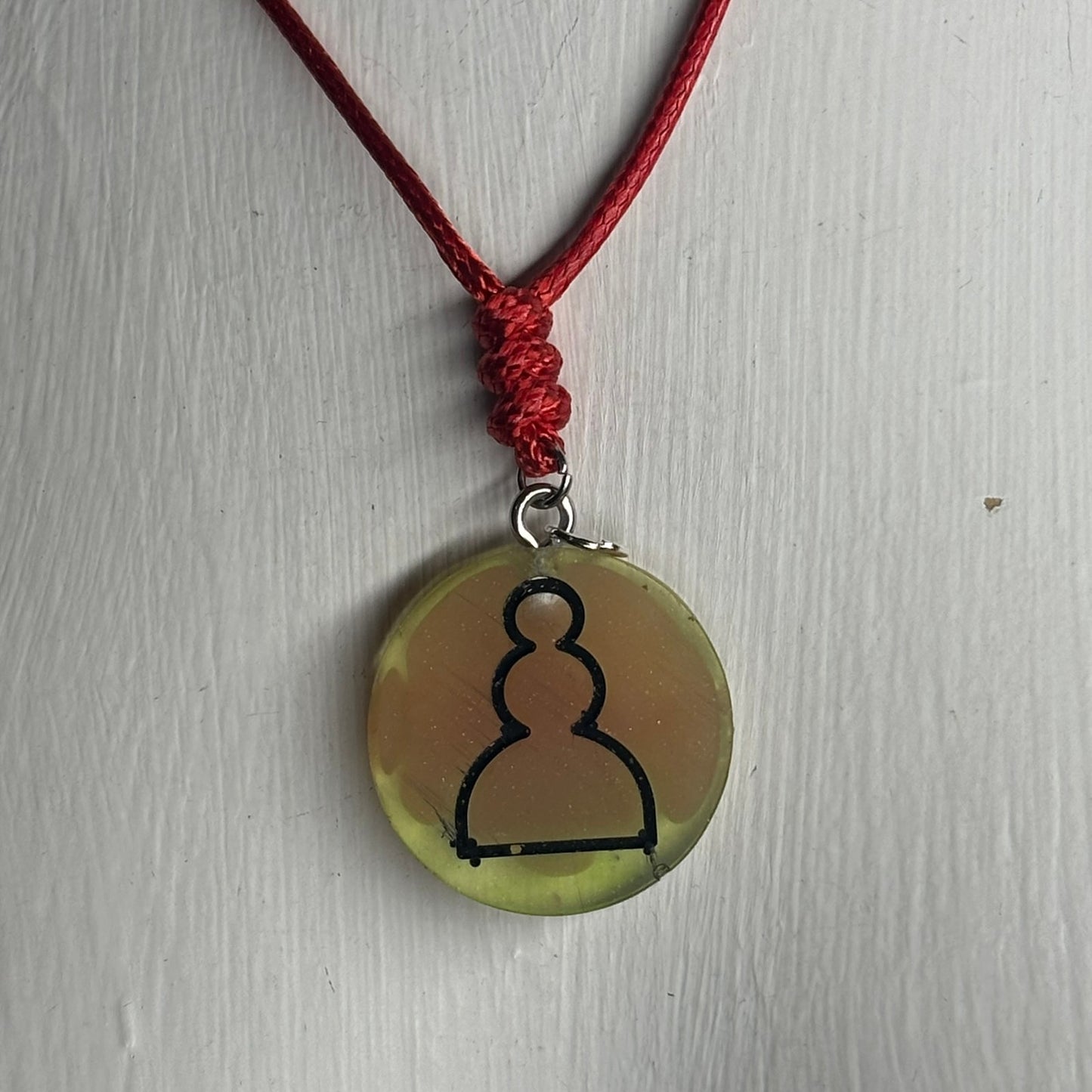 Suffocated Green pawn - Handmade Resin Chess Necklace