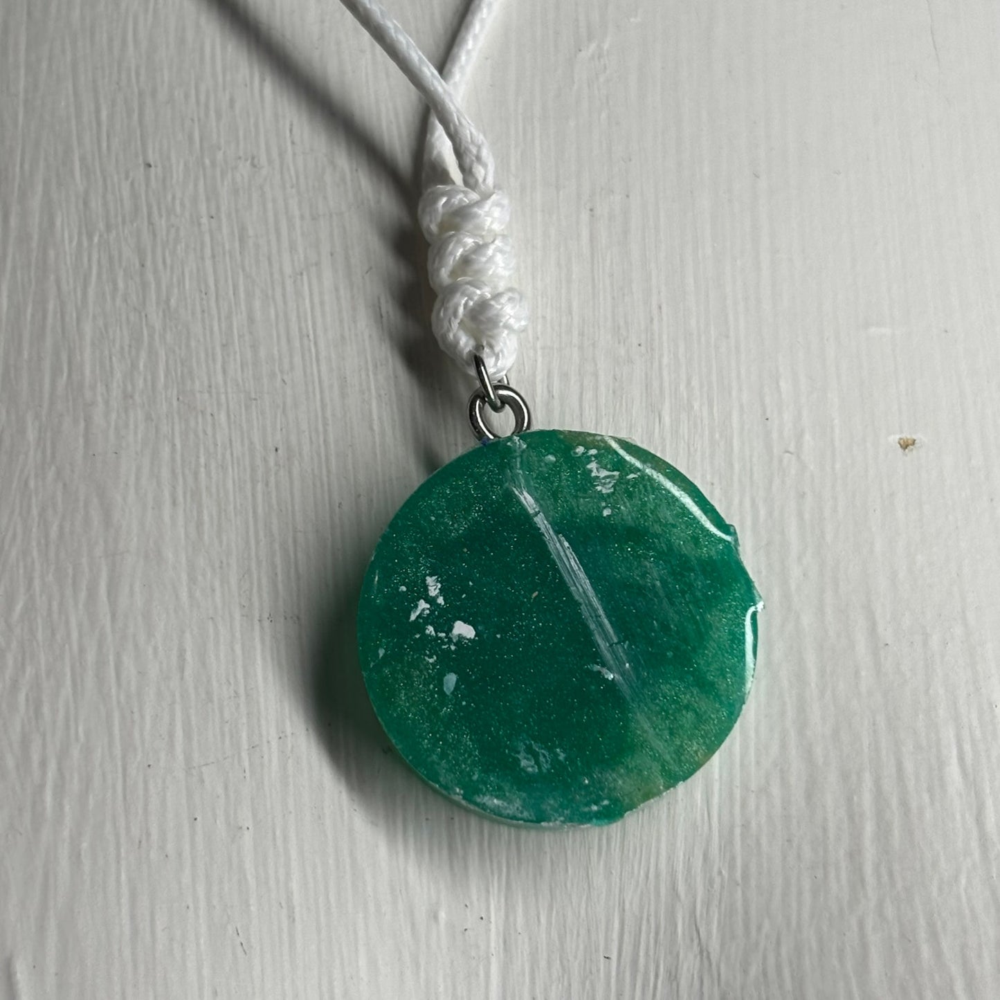 Emerald Green King - Handmade Resin Chess Necklace