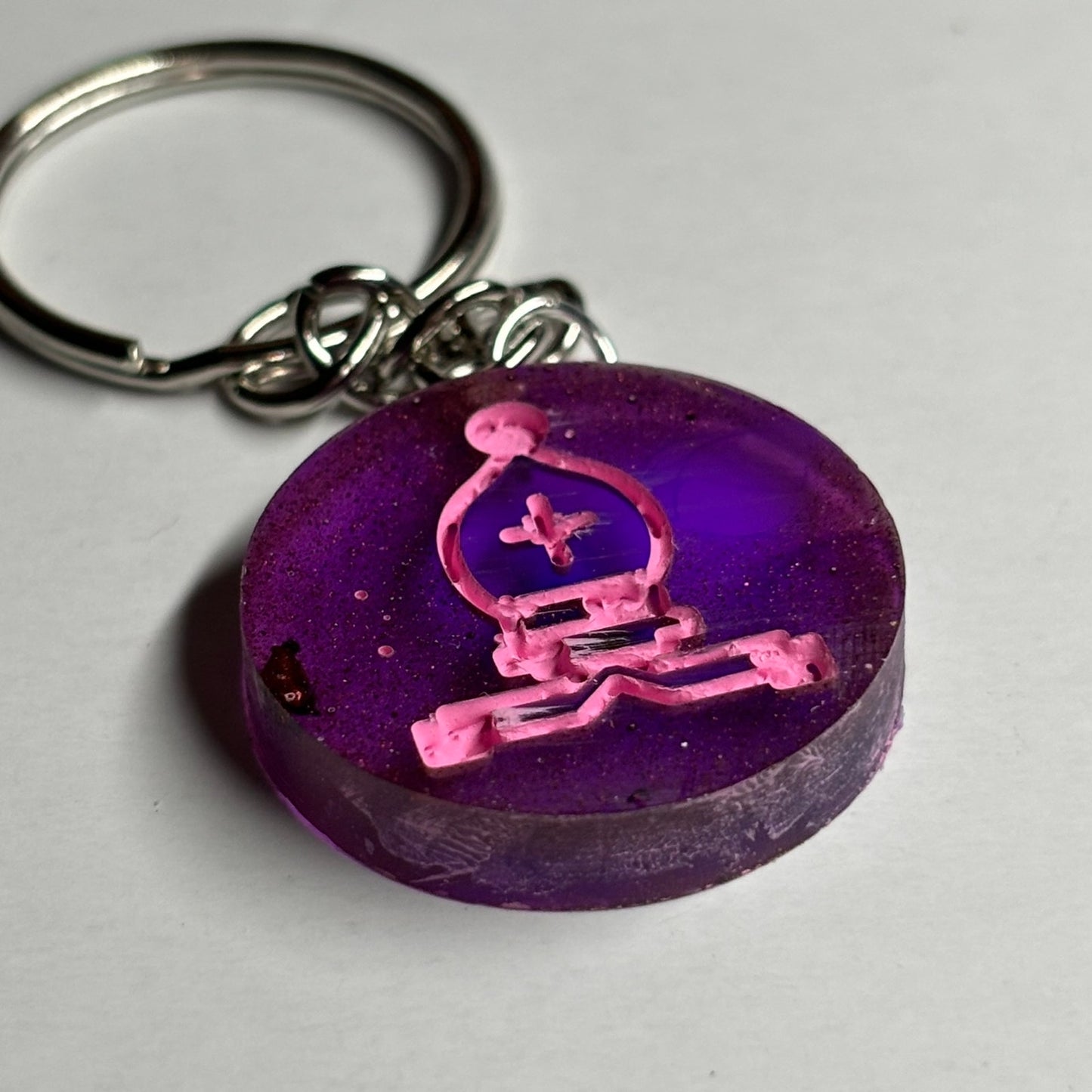 Transparent Purple Pink Bishop - Handmade Resin Keychain