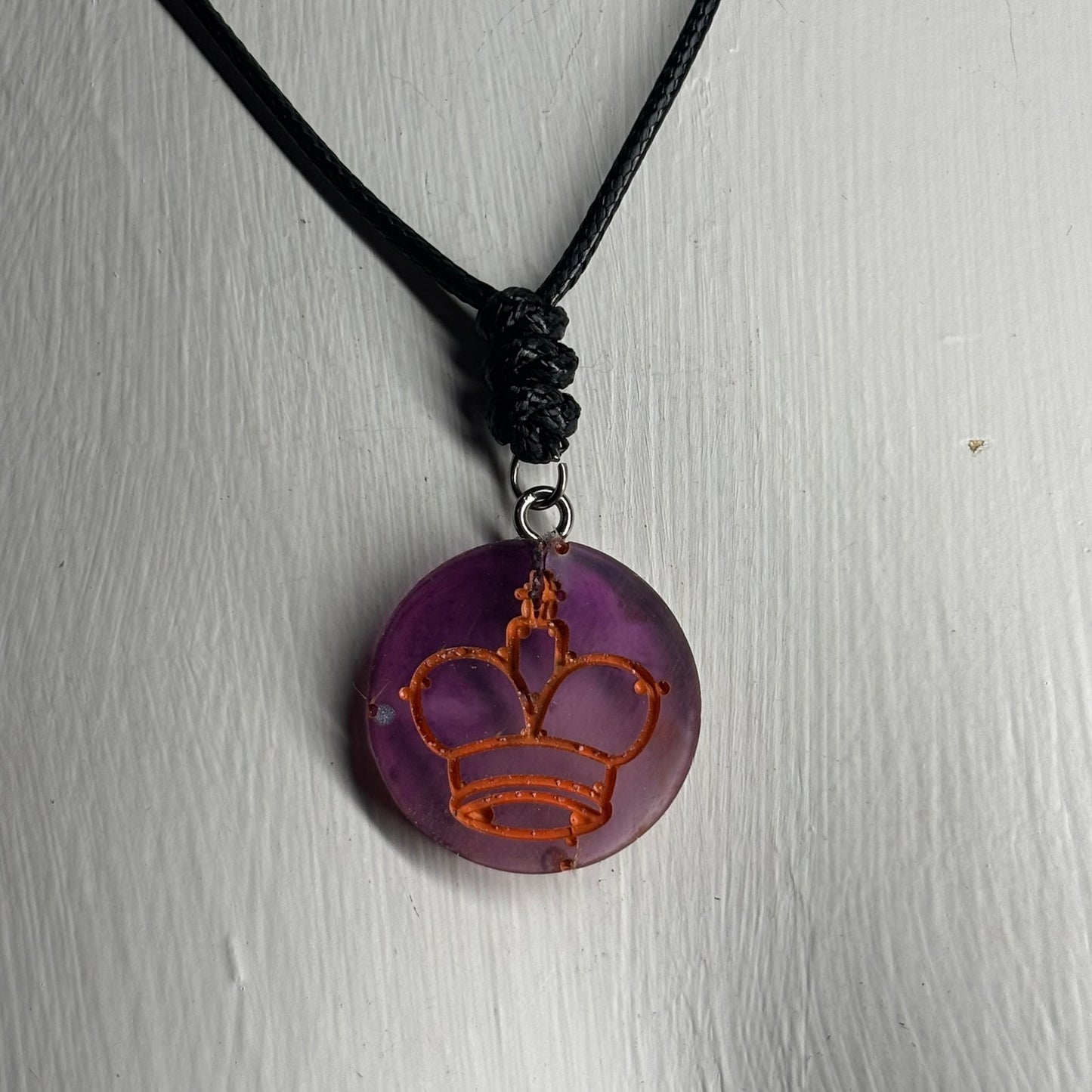 Purple King - Handmade Resin Chess Necklace