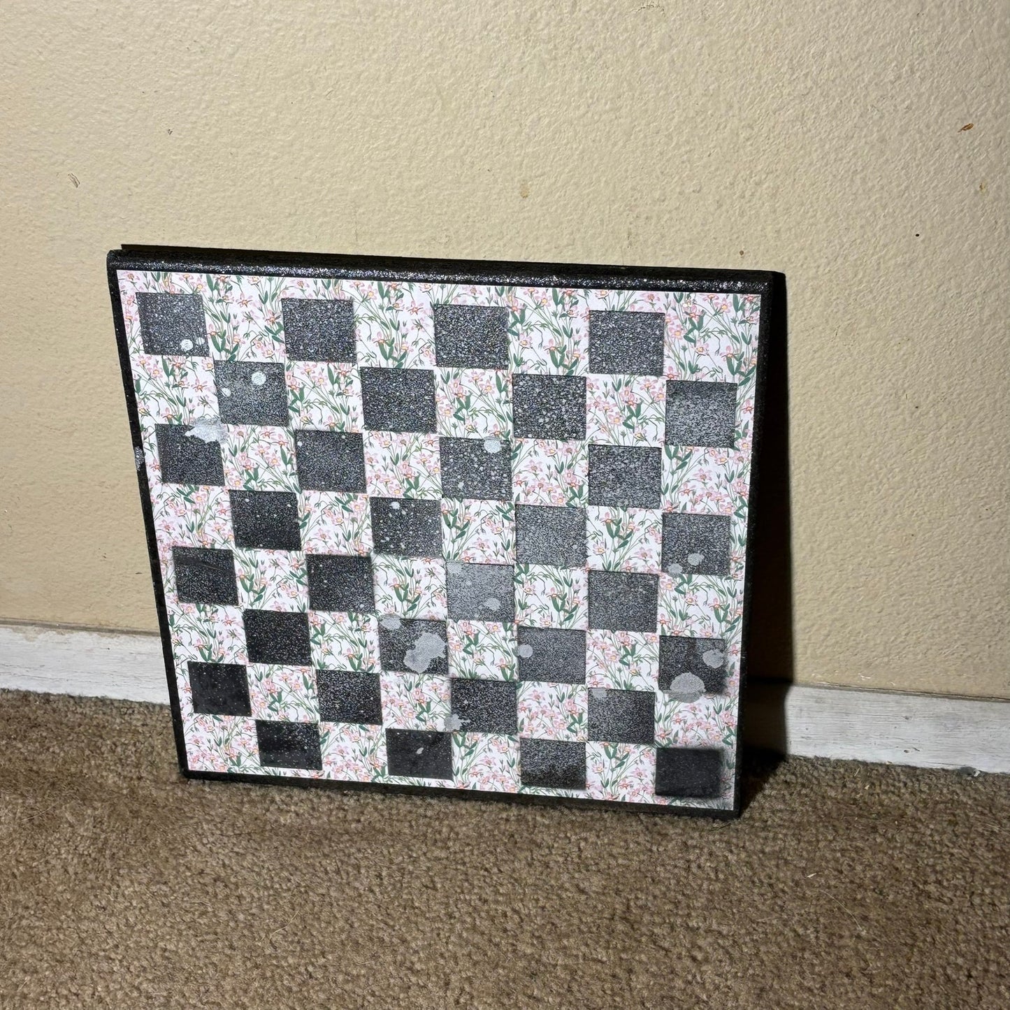 Chrome Mist Flowers - Scrapbook Chess Board