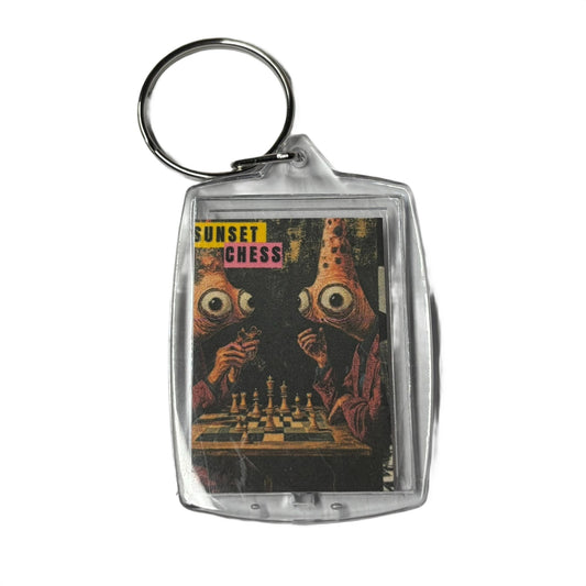Fish Eyes - Sunset Chess Photo Keychain