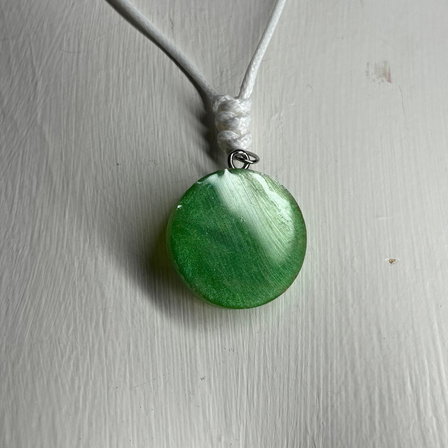 Green Orange Pawn - Handmade Resin Chess Necklace