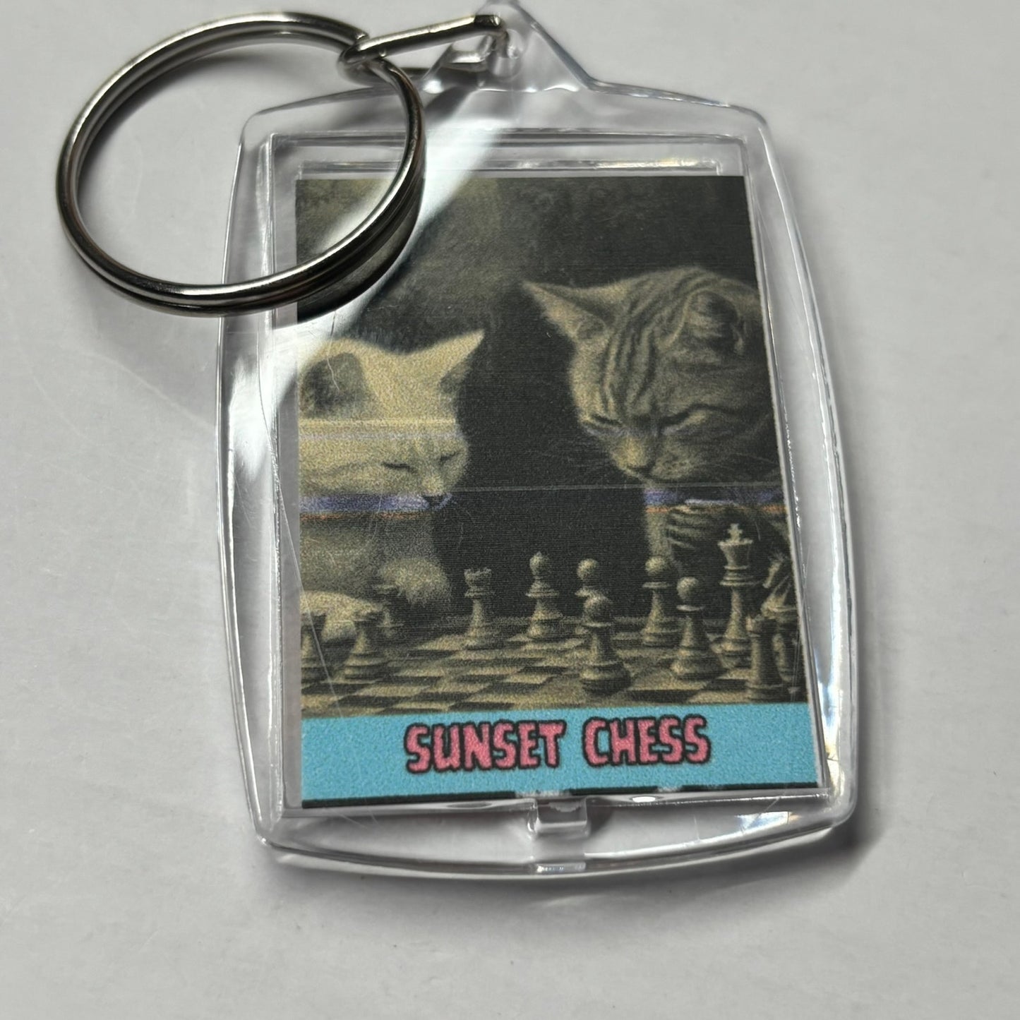 Kittens Game - Chess  Photo Keychain