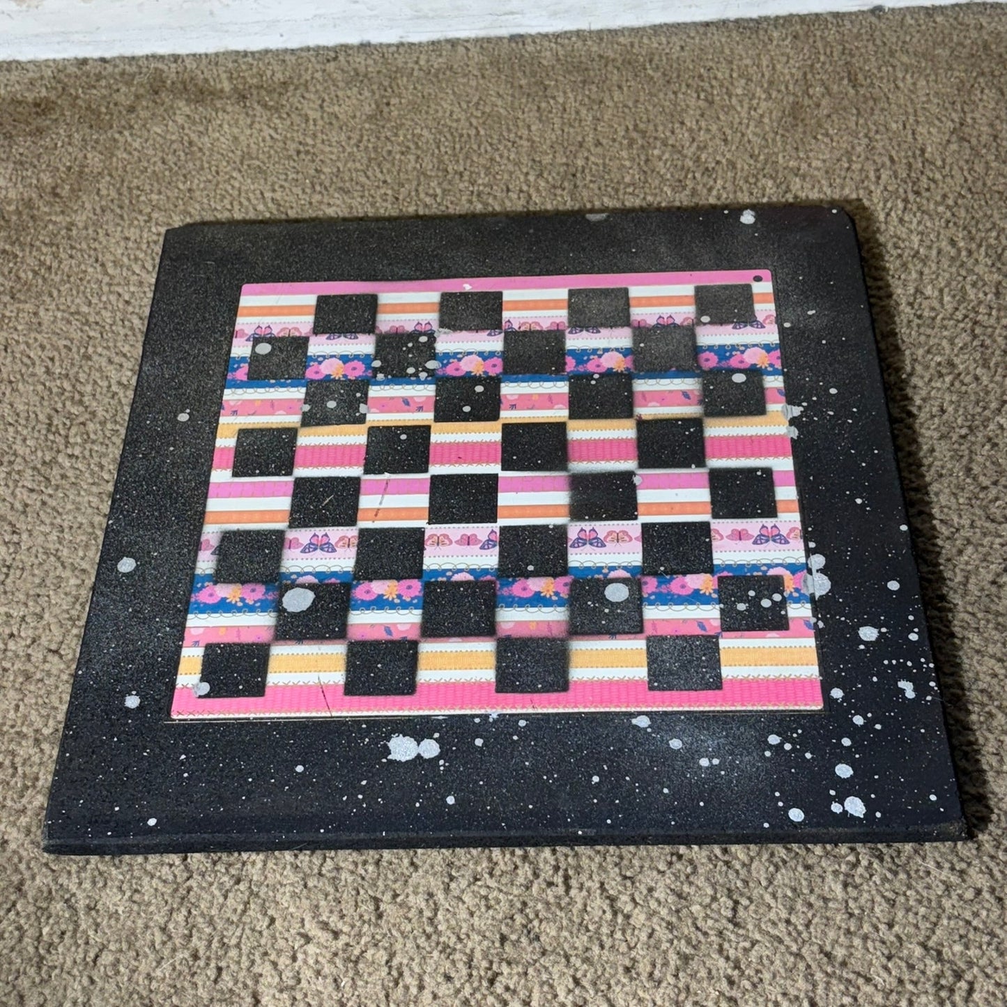 Pink Stripes - Large Deluxe Chess Set