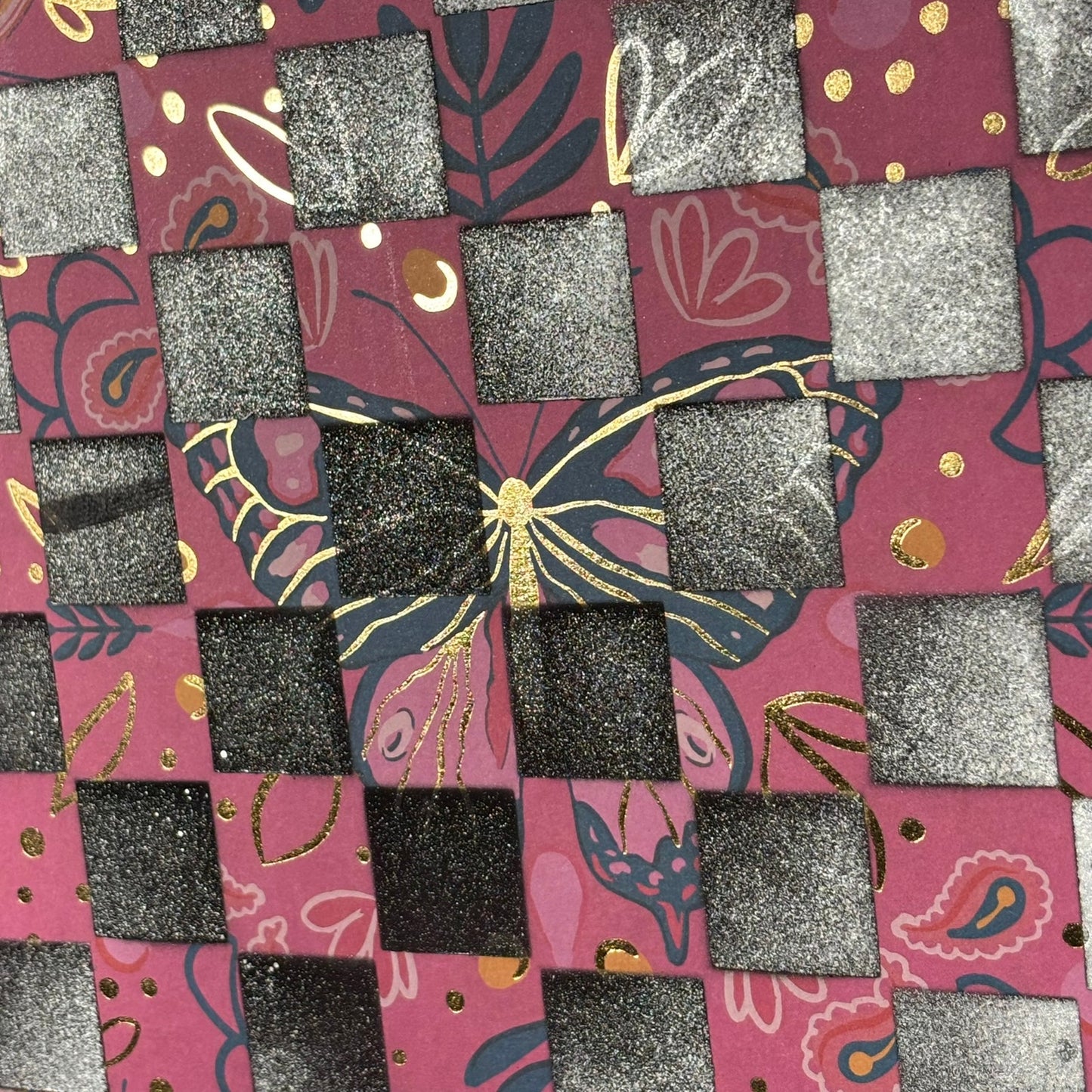 Pink & Black Butterfly - Scrapbook Chess Board