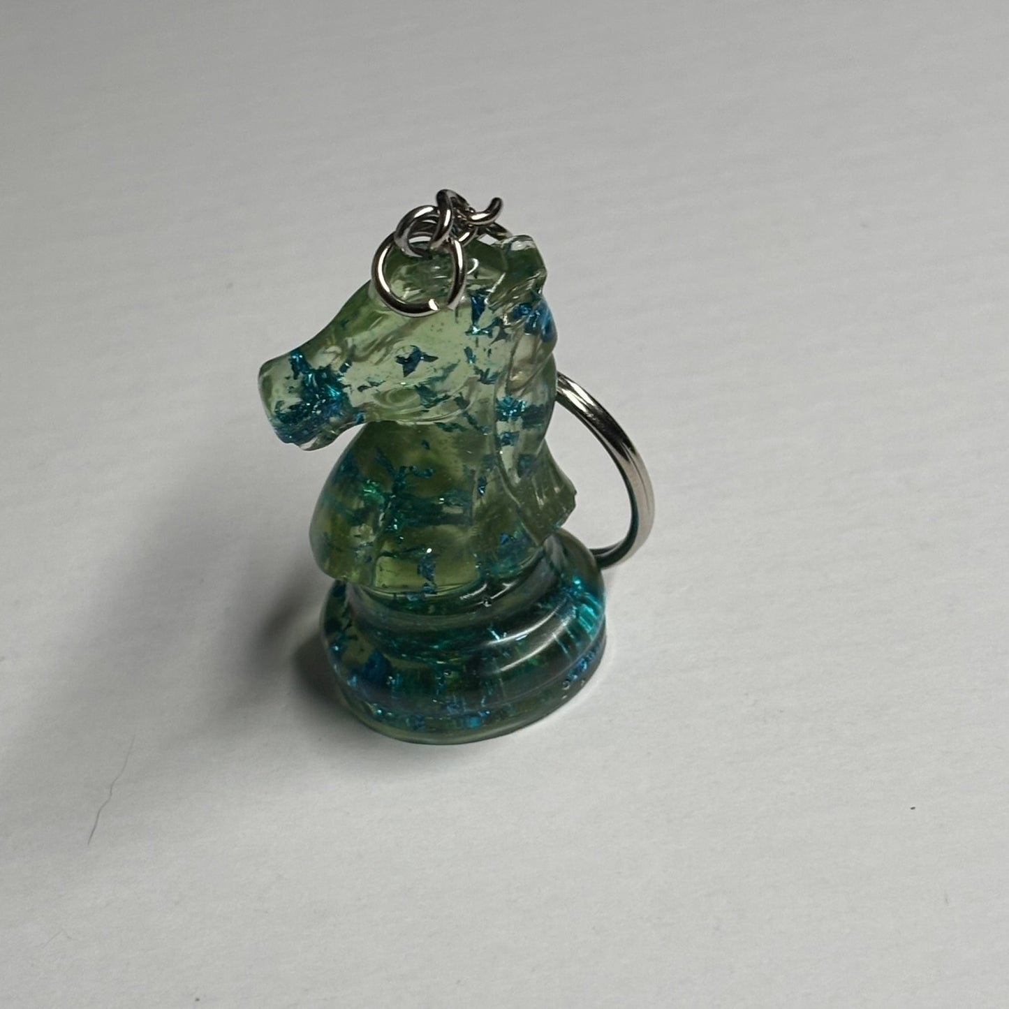 Green Sparkled Knight - Handmade Resin Keychain