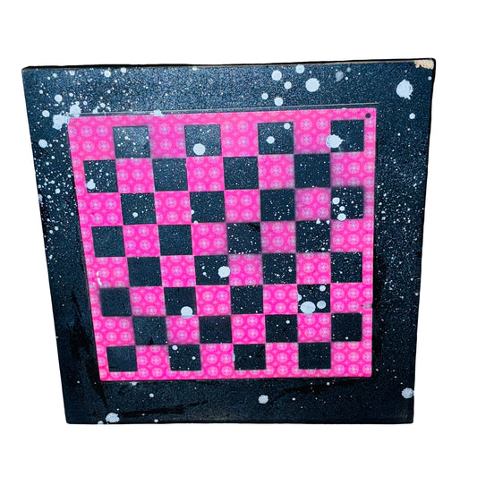 Pinkish Red Vintage Pattern - Large Scrapbook Chess Board