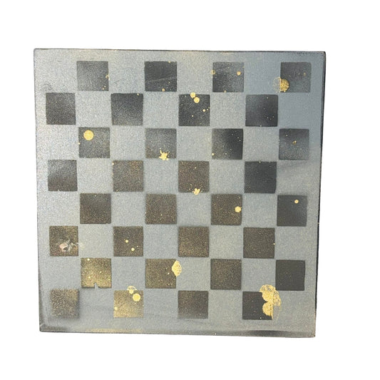 Gray & Black - Painted Chess Board