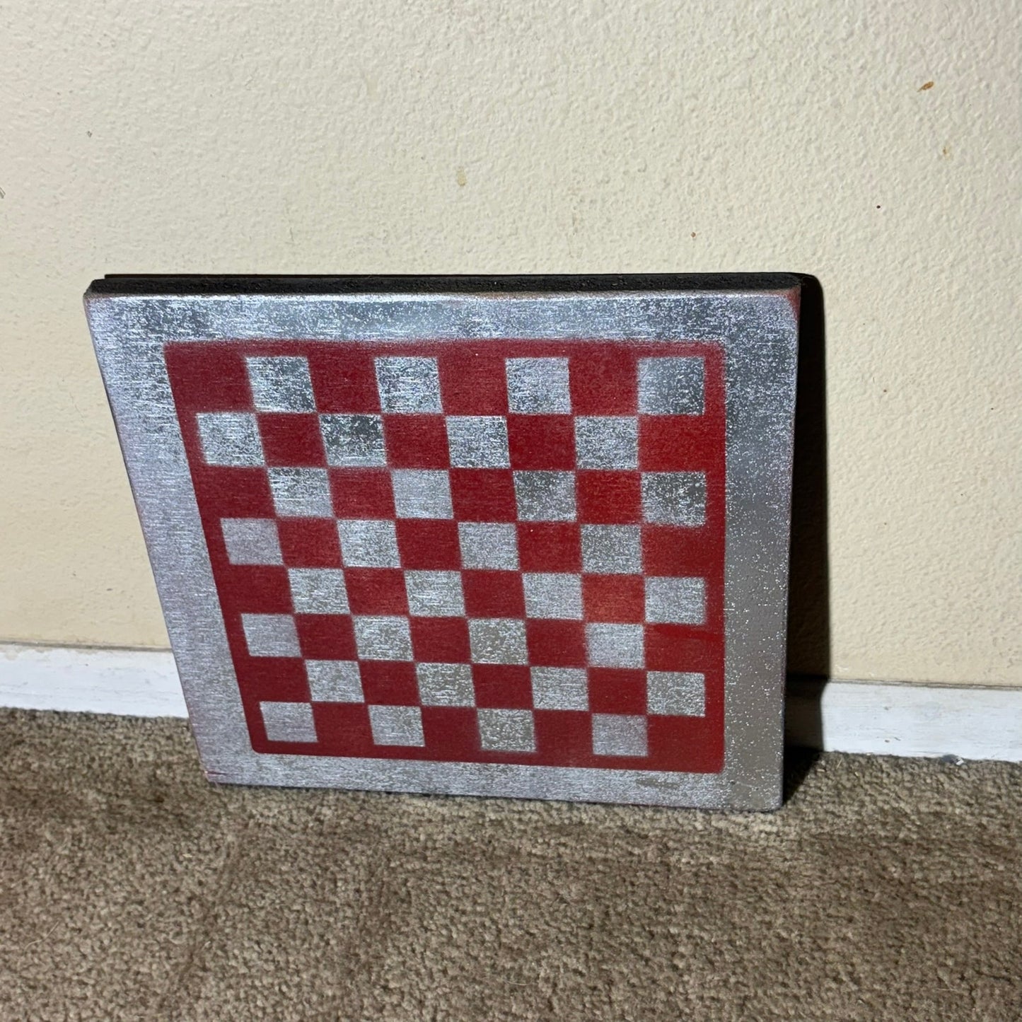 Chrome Red - Painted Chess Board